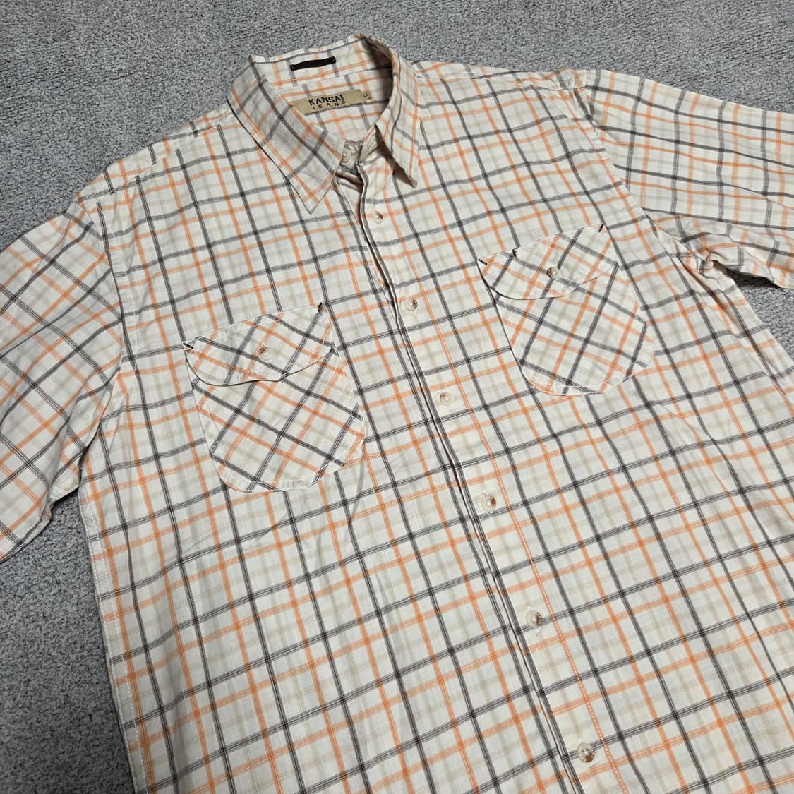 90s Kansai Jeans 빈티지 반팔 셔츠 L-XL(100-105) 상품이미지2