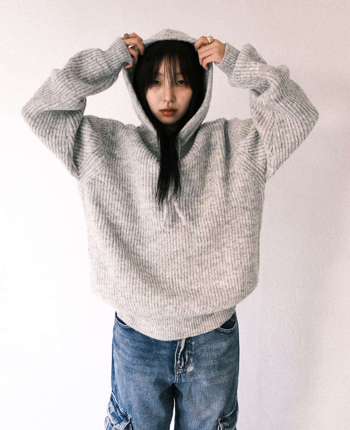 Hooded knit (unisex m) 상품이미지2