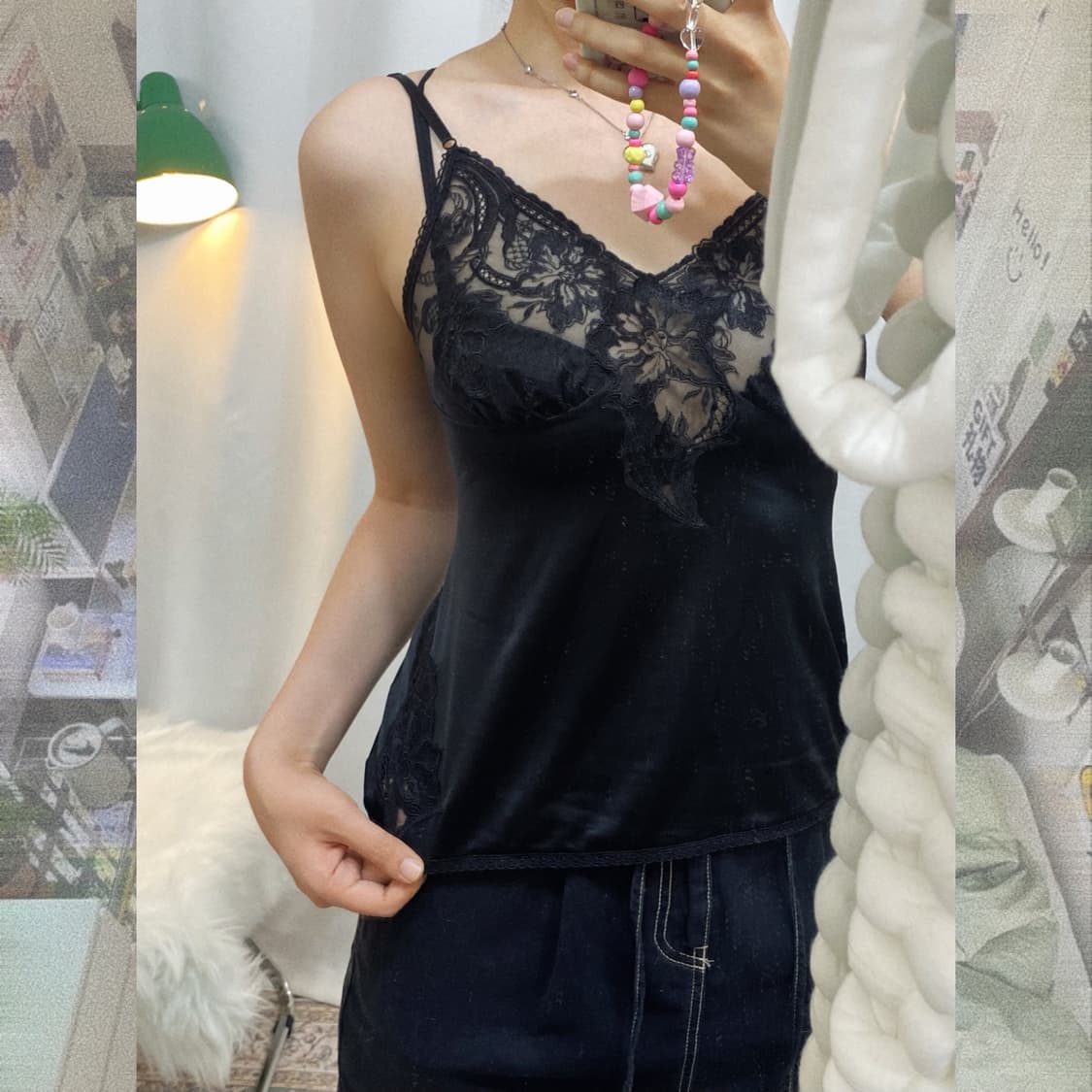 블랙 레이스 슬립 상품이미지7