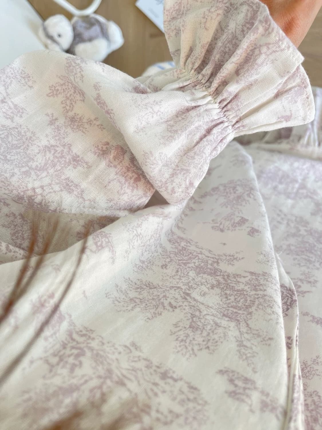 누아젤 프렌치 명화 패턴 파다마 원피스-핑크 라벤더 상품이미지4