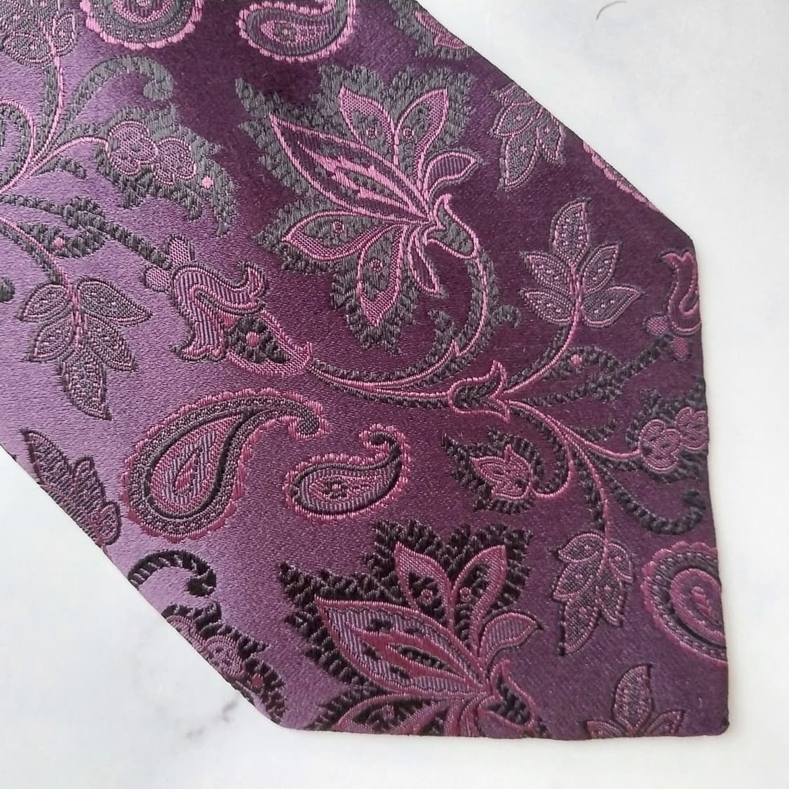 밀라숀 실크 퍼플 자카드 페이즐리 넥타이 9.5cm A+등급 K1679
 상품이미지8