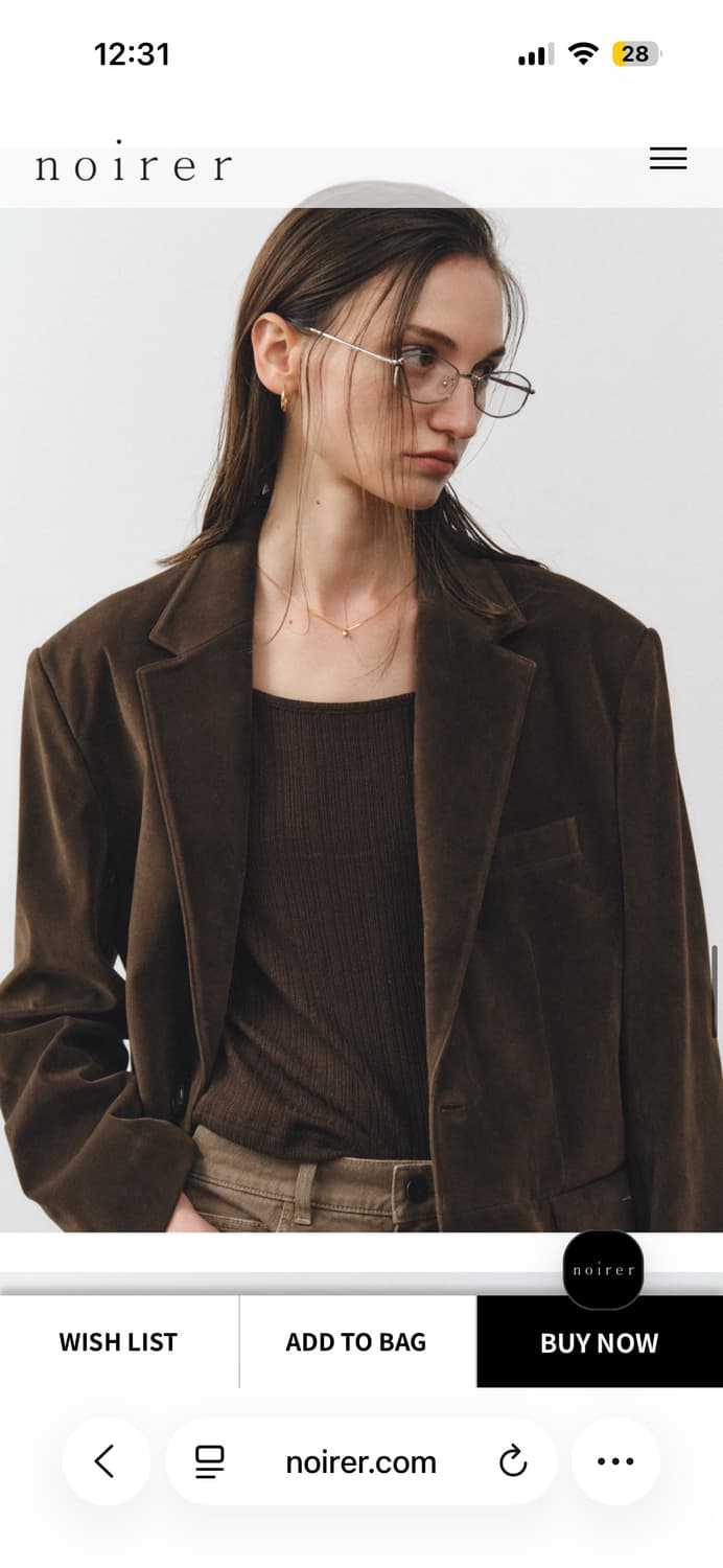 새제품/ 노이어포우먼 스웨이드 테일러드 자켓 딥브라운 상품이미지4