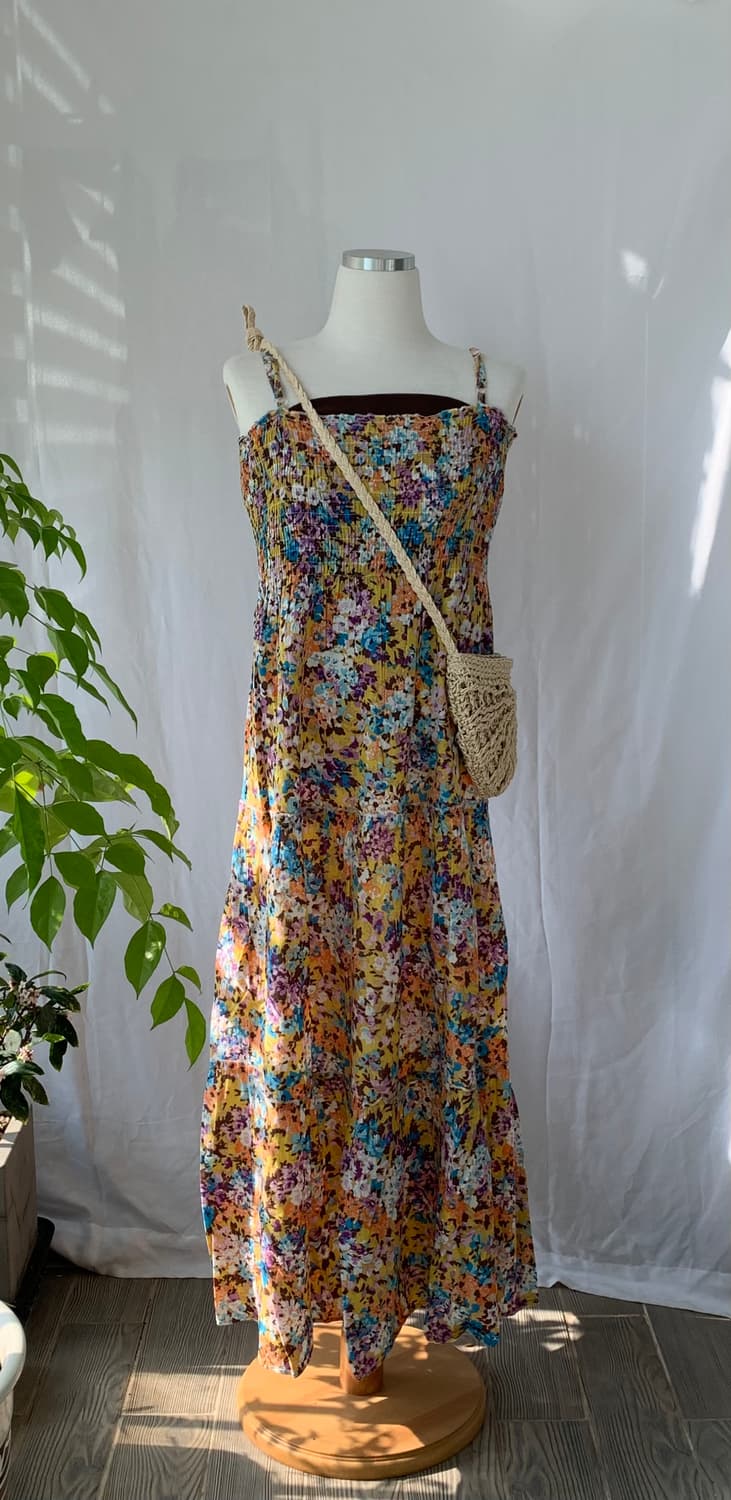 플라워 레이어드 롱 원피스 상품이미지1