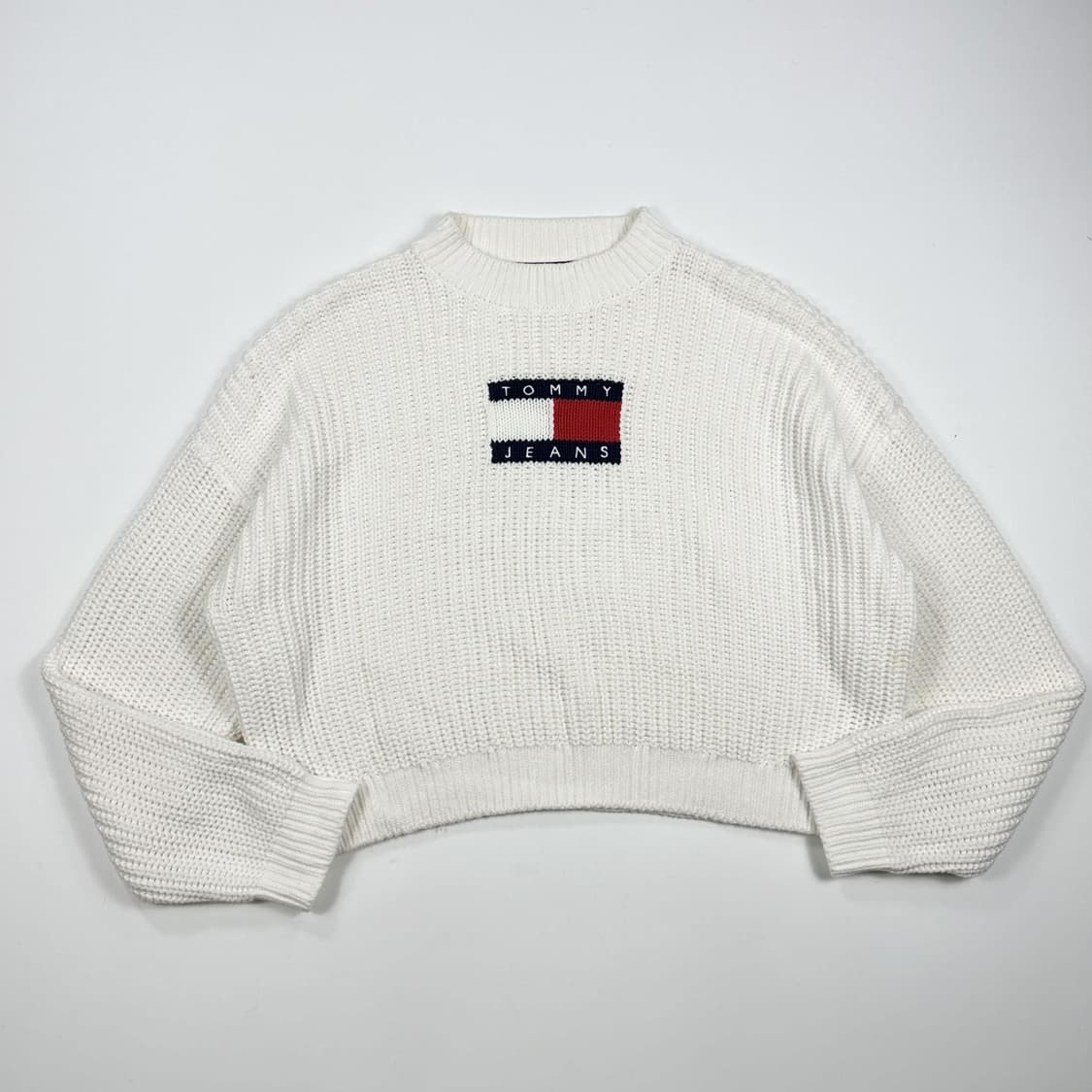 타미힐피거 플래그 화이트 크롭 니트 (M 여성추천) 상품이미지2