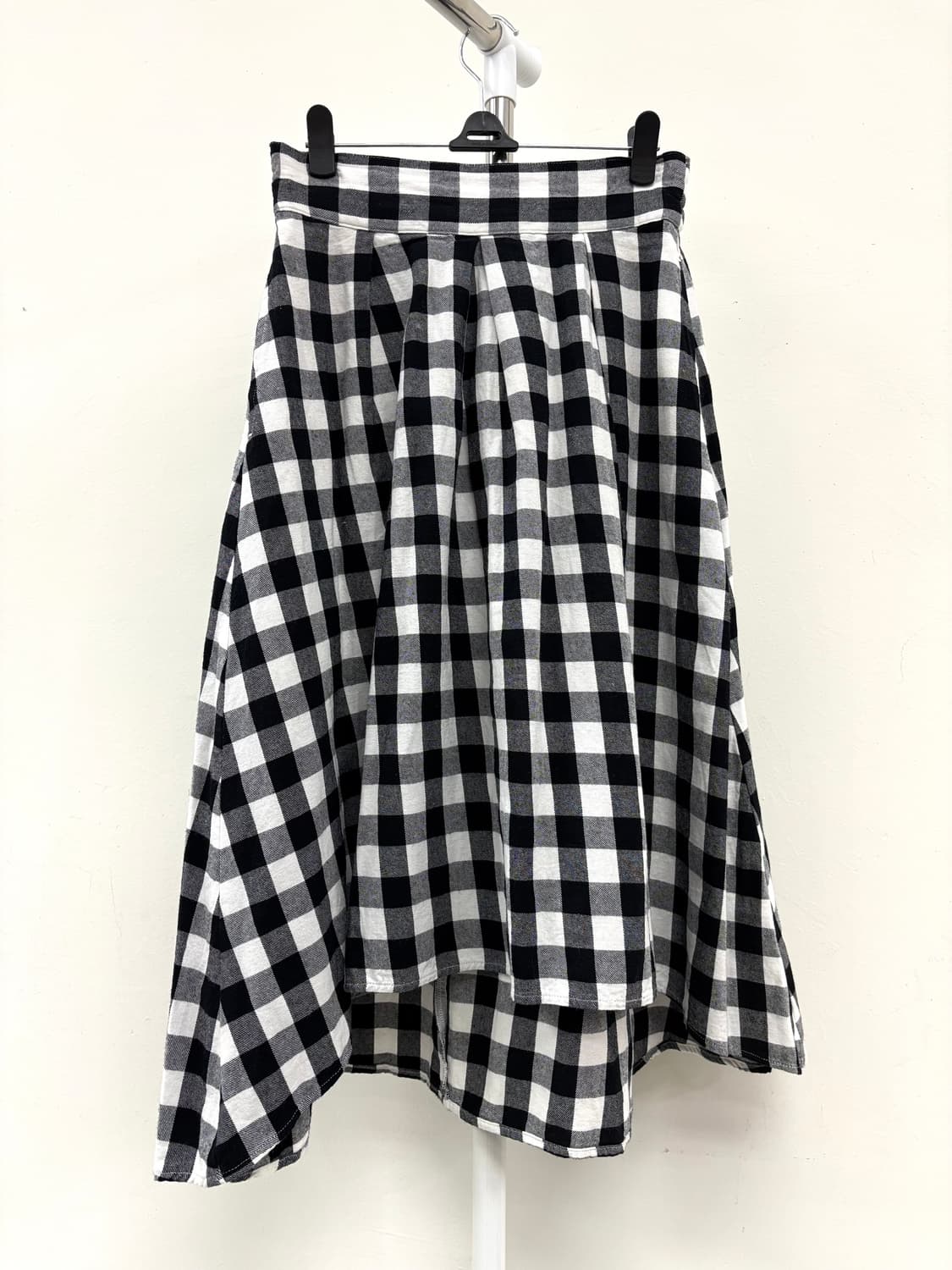 빈티지 블랙 화이트 체크 스커트 상품이미지3