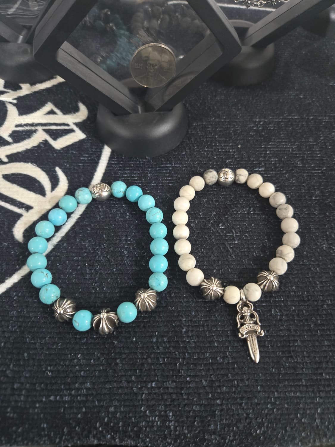 크롬하츠 천연 터키석 팔찌 2개 정품 상품이미지1