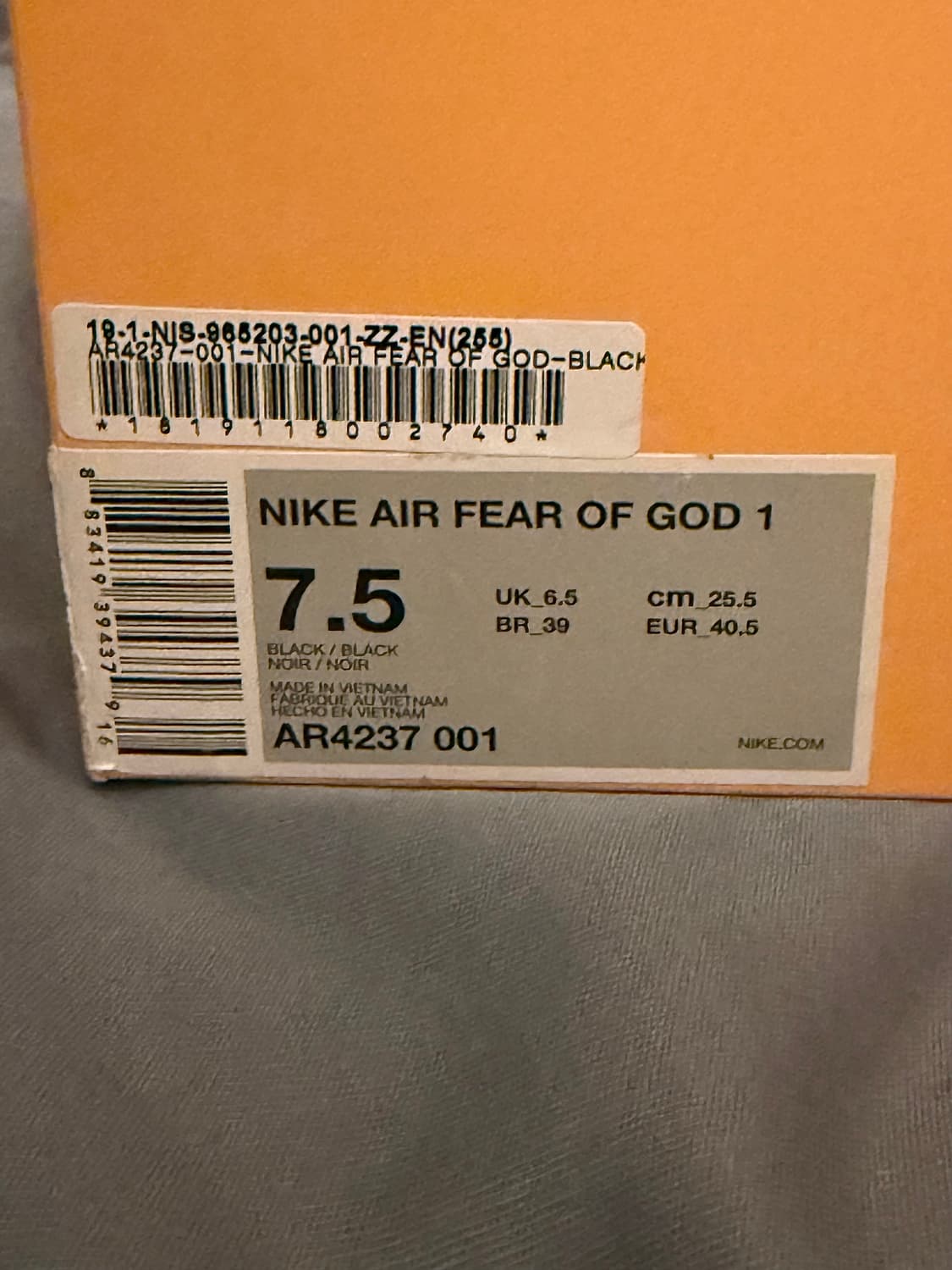 나이키 피오갓 에어 1 블랙 OG 상품이미지6