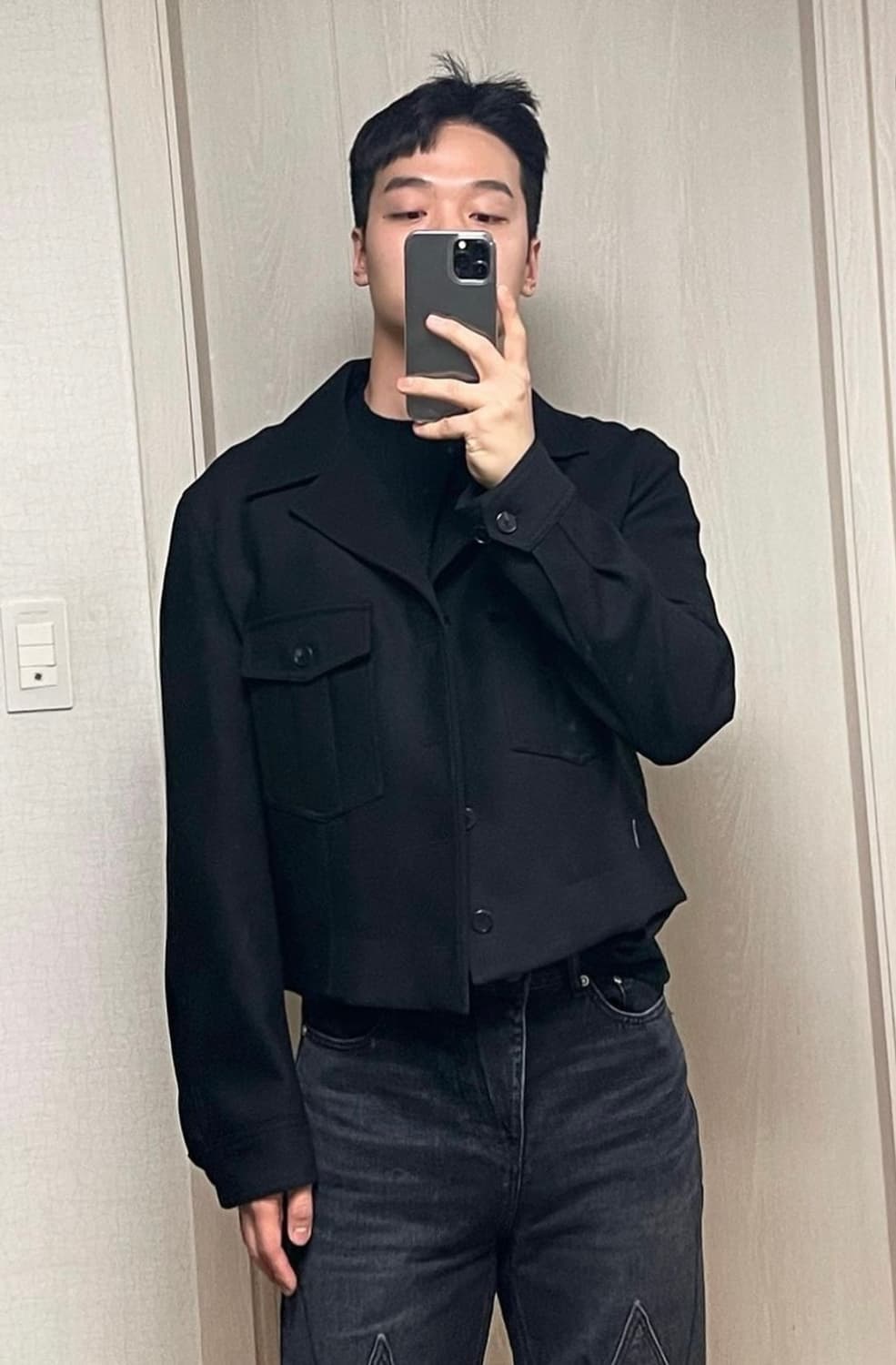 (L) 렉토 울 블렌디드 밀리터리 숏 자켓 상품이미지7