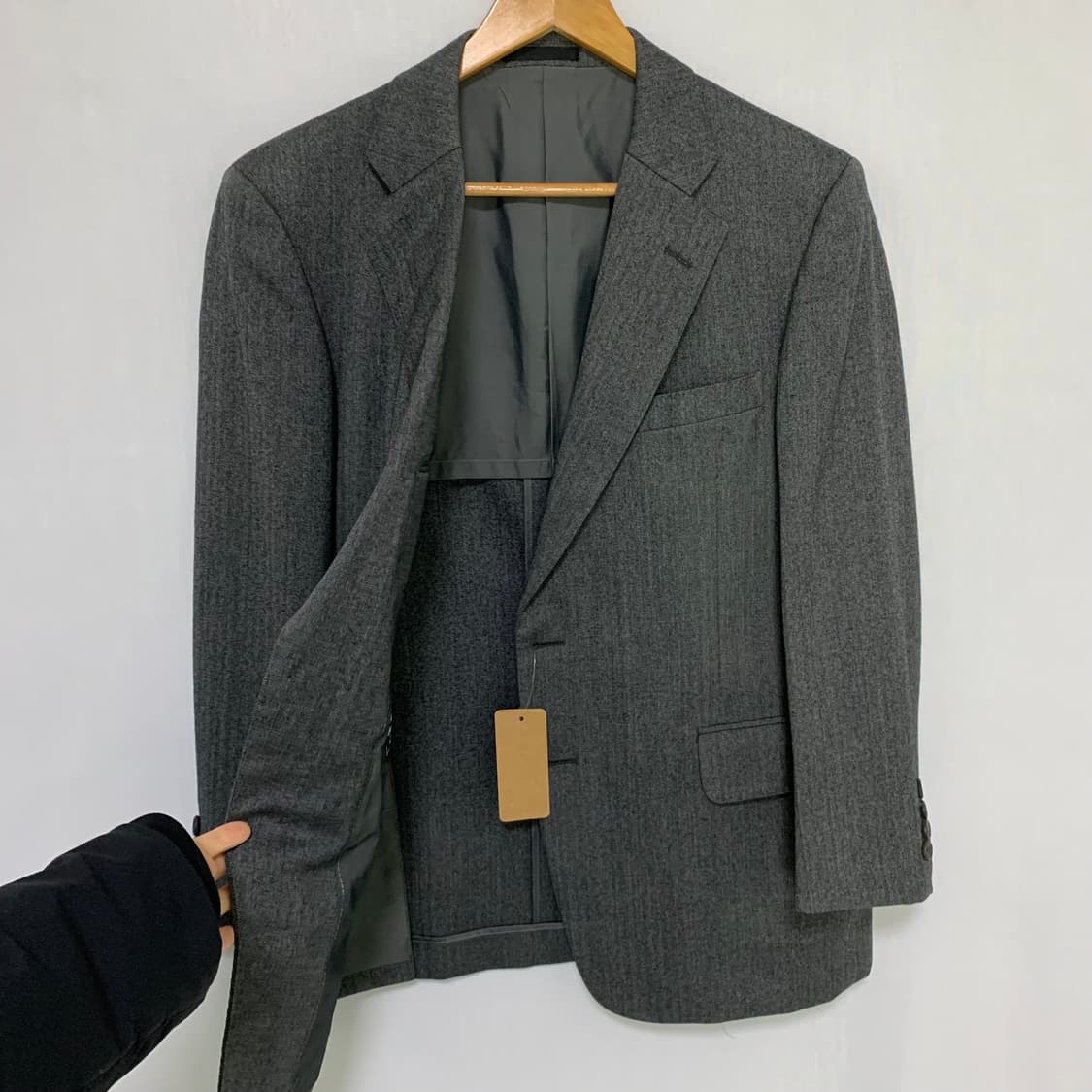 버버리 울 블레이저 정장 자켓 그레이 빈티지 남성 남녀공용 상품이미지10