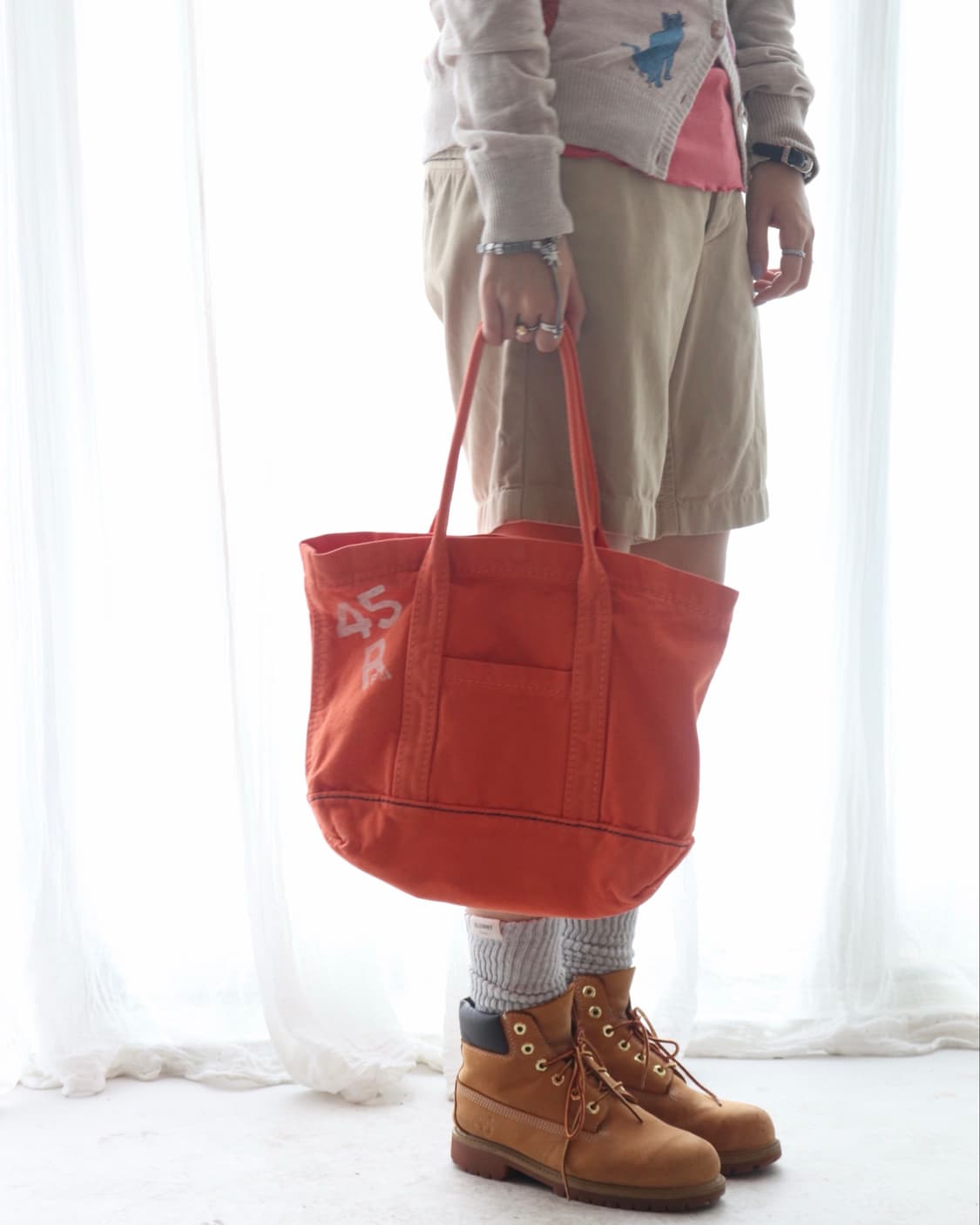 [45rpm] Orange Logo Tote Bag 상품이미지10