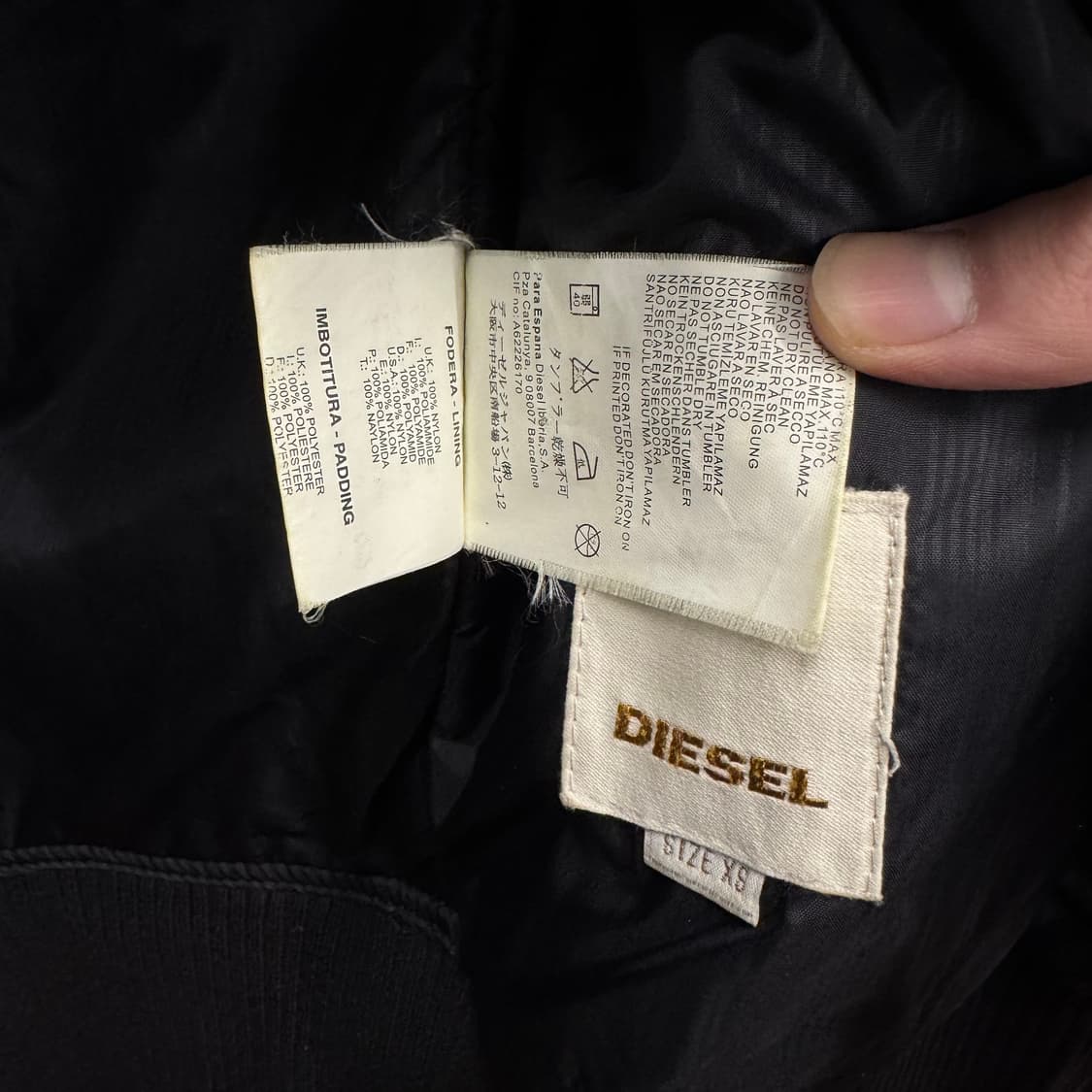 00s 디젤 집업 베스트 블랙 전면 자수 버튼 로고 상품이미지6