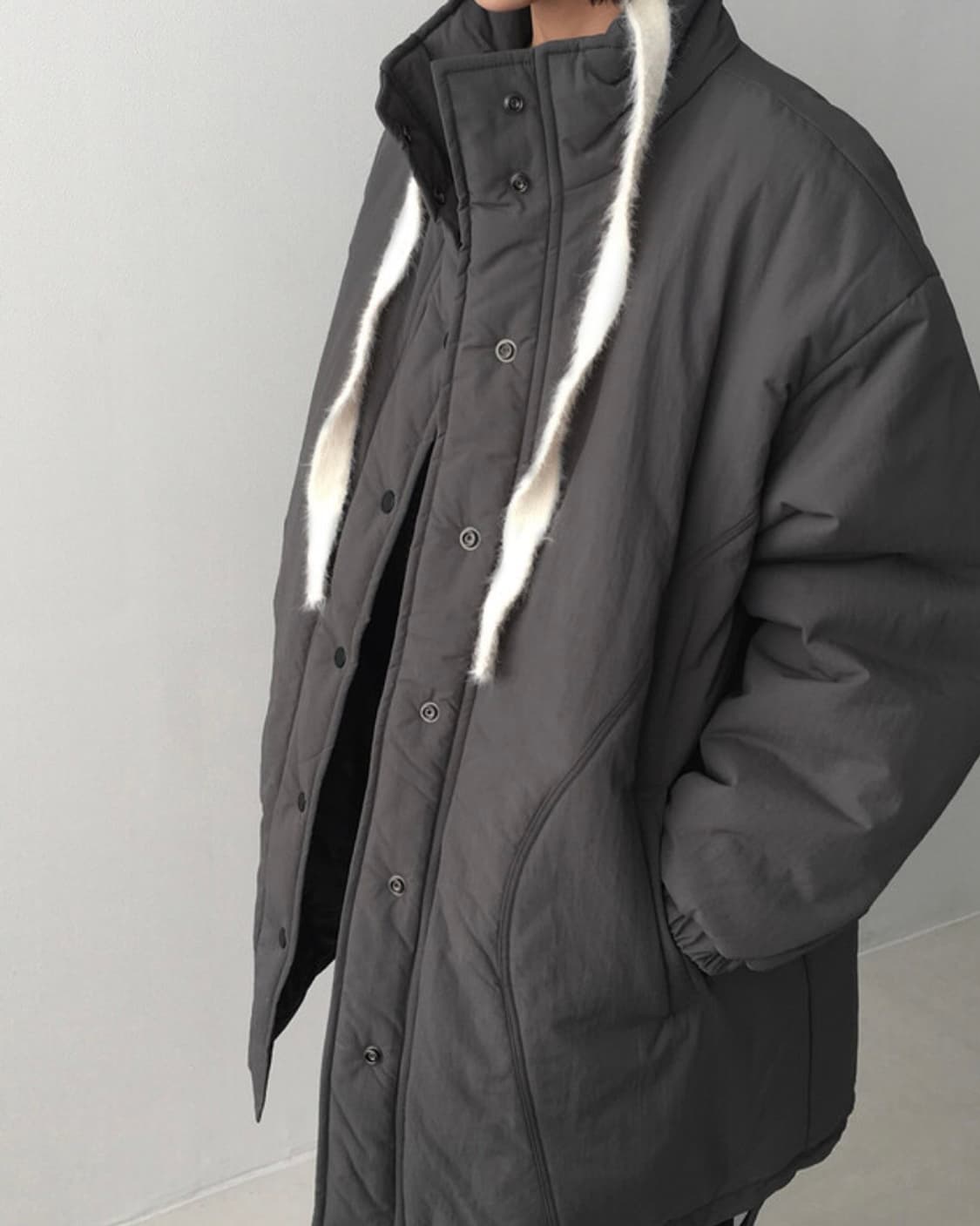 [원가 11만] 차콜 오버핏 퀼팅 패딩 상품이미지2