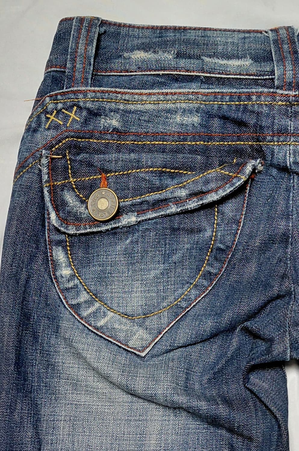 Lolita 데님 백포켓 디테일 중청 부츠컷 팬츠 (26) 상품이미지8