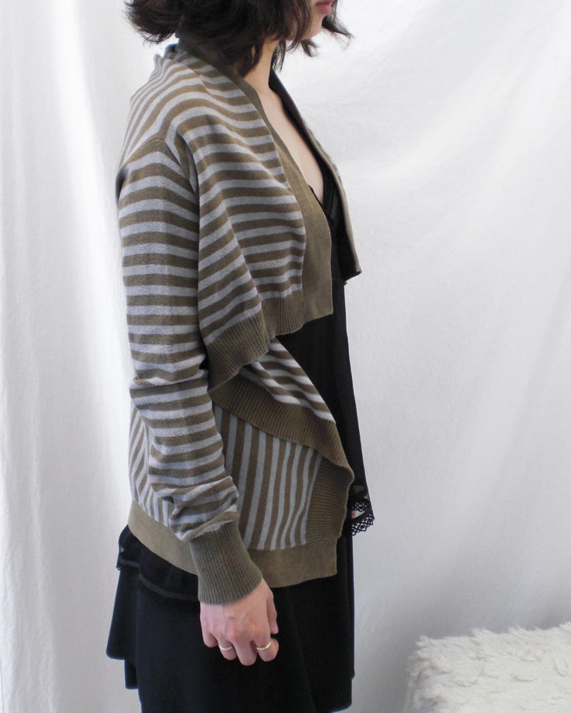 DIESEL asymmetric stripe draped cardigan 상품이미지3