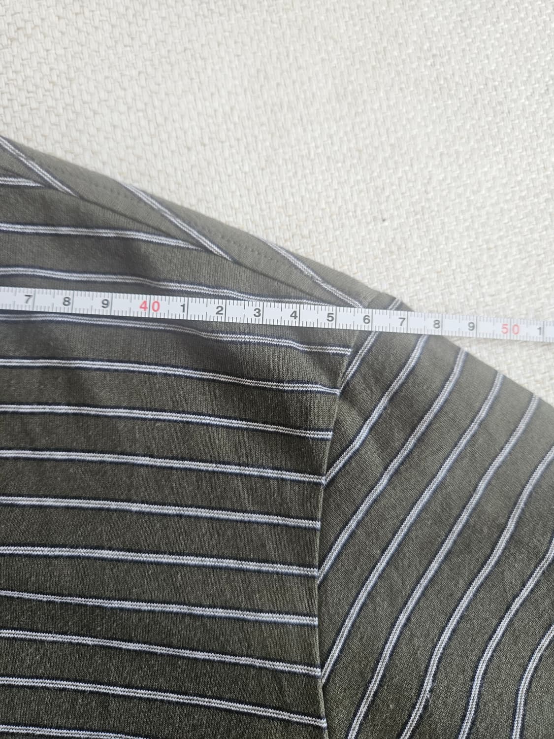 muji 재팬 무인양품 스트라이프 티셔츠 카키 L 상품이미지7