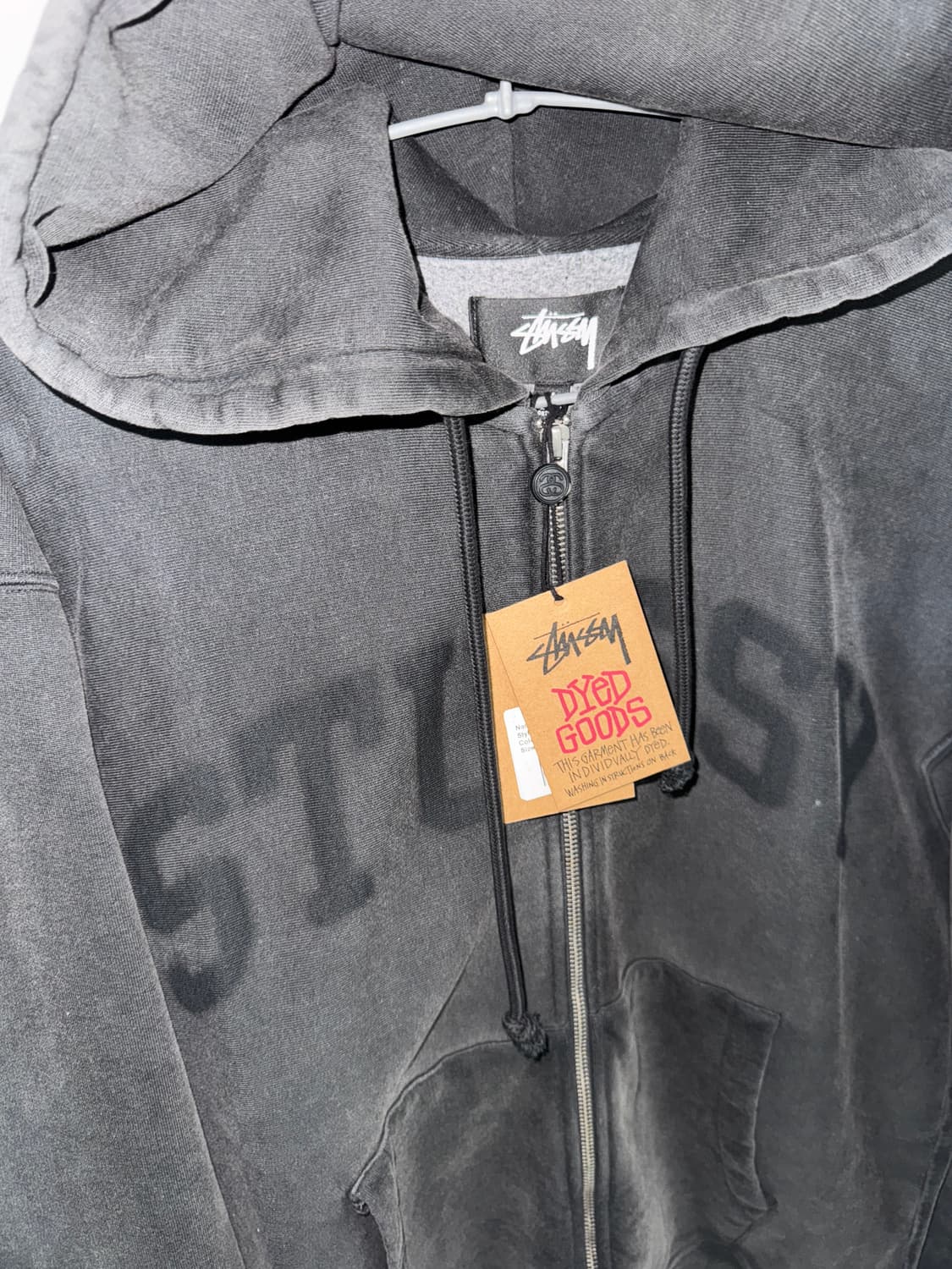 스투시 패이디드 후드집업 워시드블랙 상품이미지3