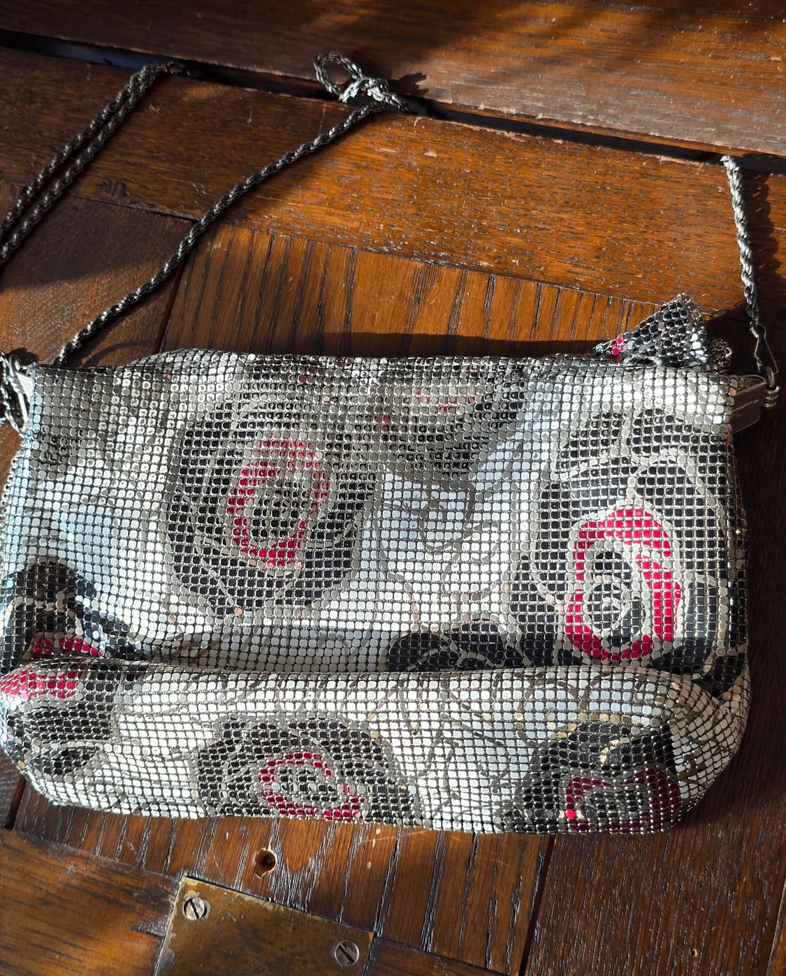 빈티지 메쉬 장미 체인 크로스백 상품이미지2