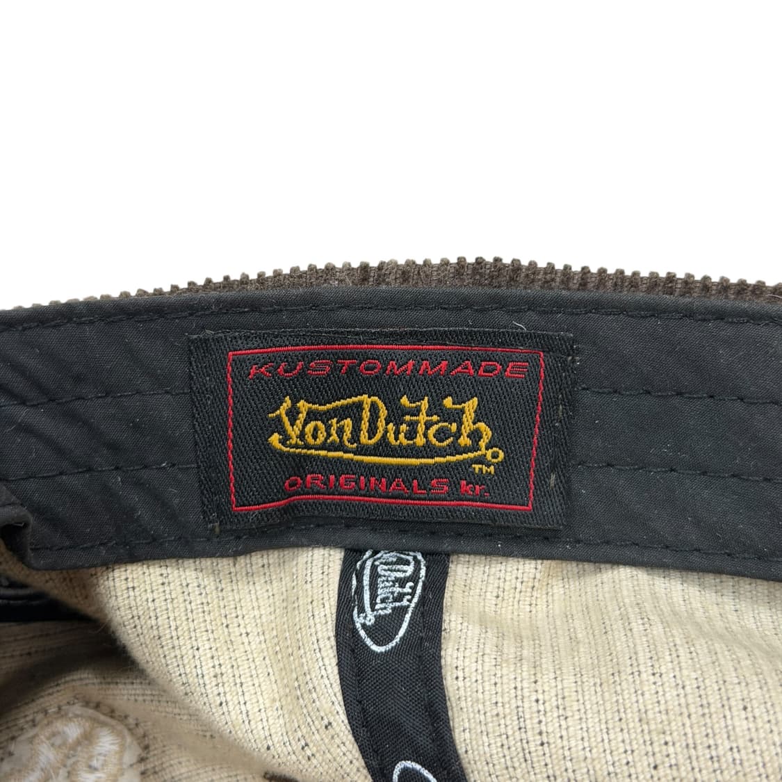 본더치 빈티지 Y2K 코듀로이 데미지 펑크 볼캡 모자 브라운 상품이미지4