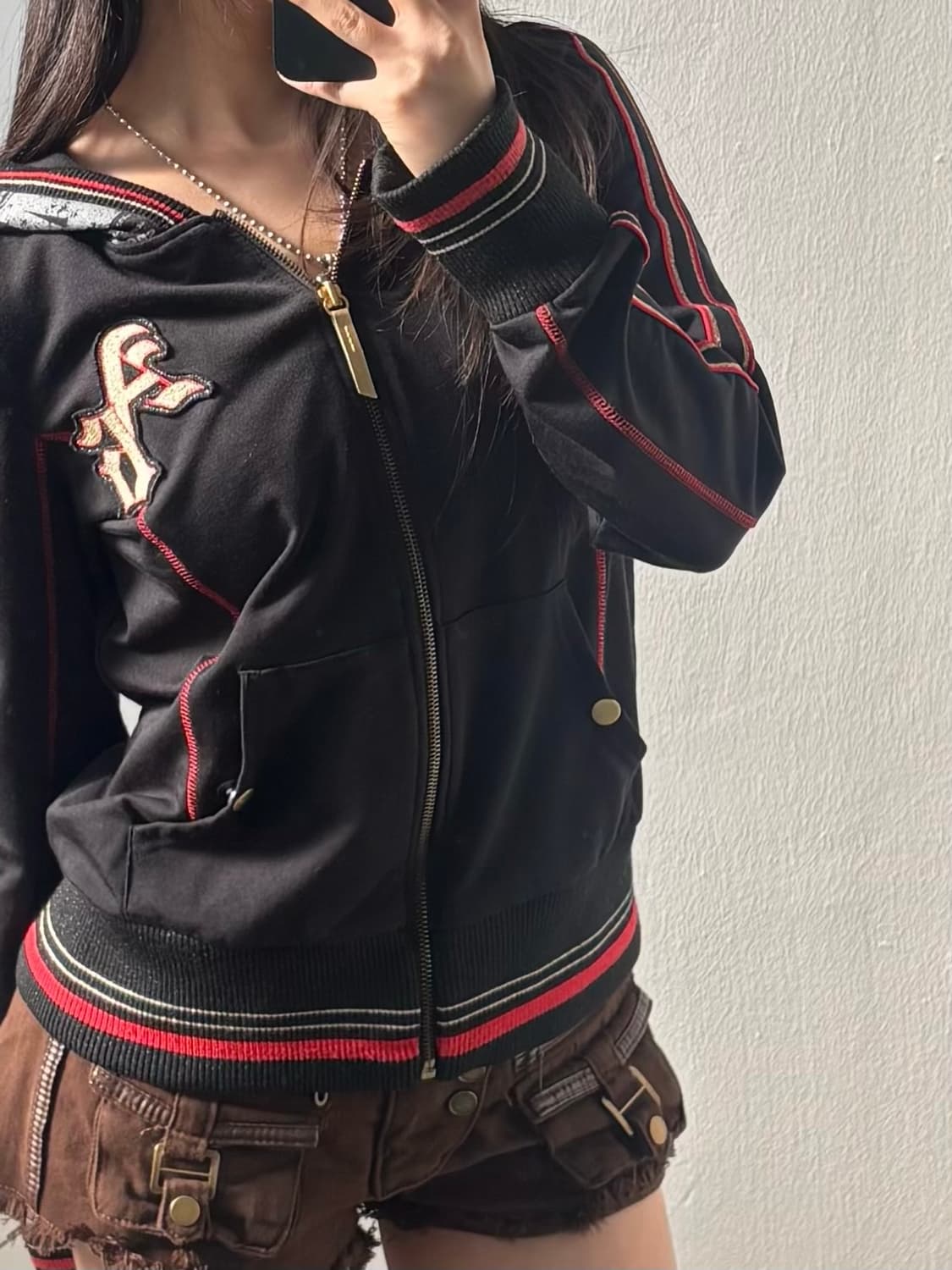 Vintage Black Graphic Hood Zip-U 상품이미지3