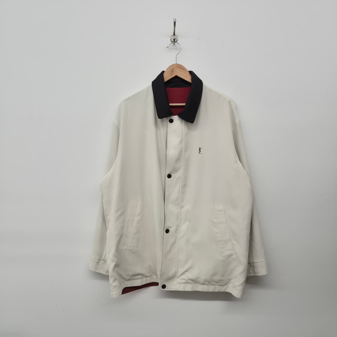 입생로랑 아이보리 앤 레드 리버시블 폴리쉘 자켓 남성 M 상품이미지1