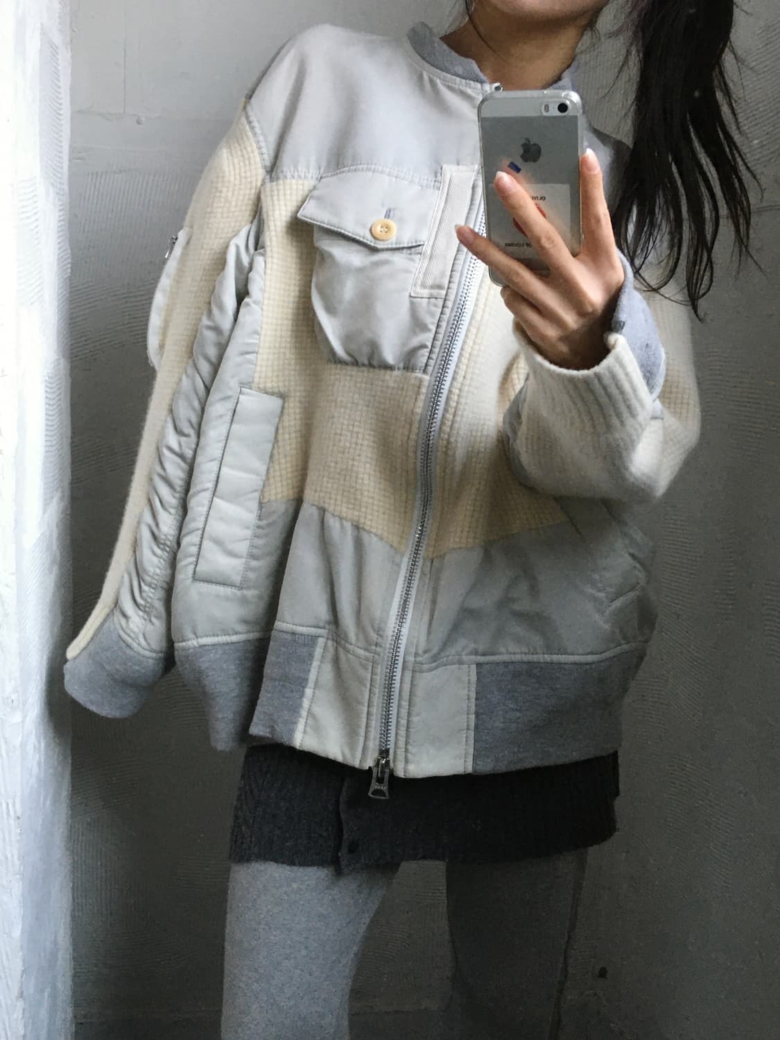 Sacai 사카이 그레이 패널 봄버 자켓 상품이미지1