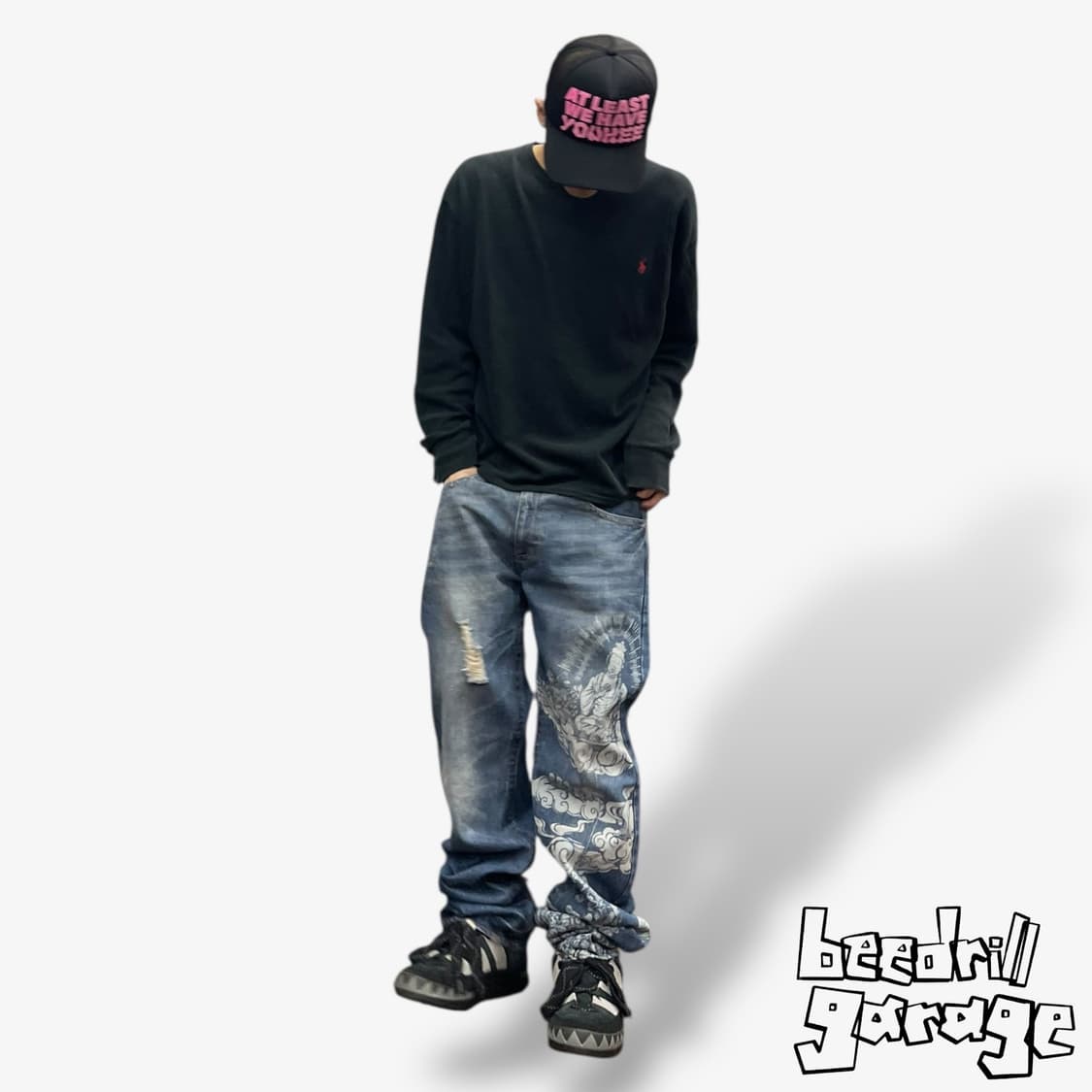 풍천상점 오리엔탈 그래픽 데님팬츠 상품이미지1