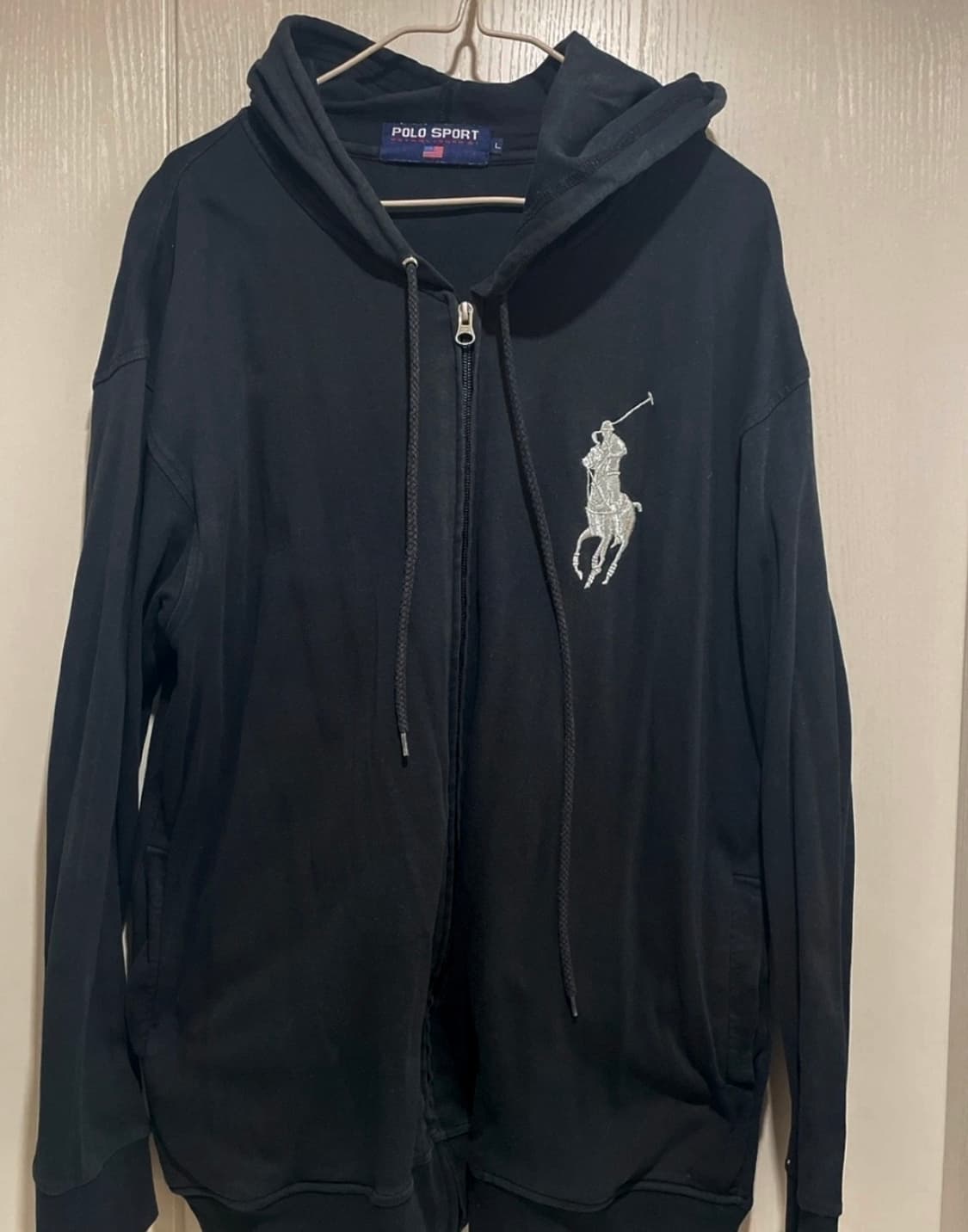 정품 폴로랄프로렌 빅포니 블랙 후드집업 L 상품이미지1