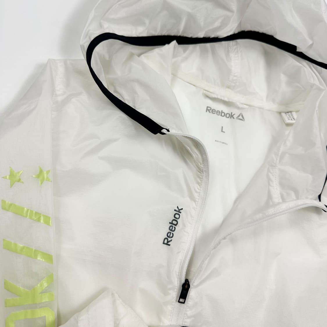 리복 트레이닝 화이트 바람막이 자켓 (L 여성추천) 상품이미지4