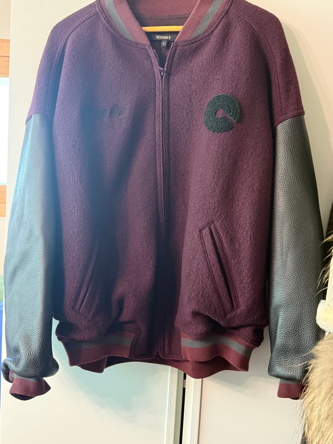 Season 5  칼라바사스  레더소매 바시티 재킷 100-105 상품이미지1