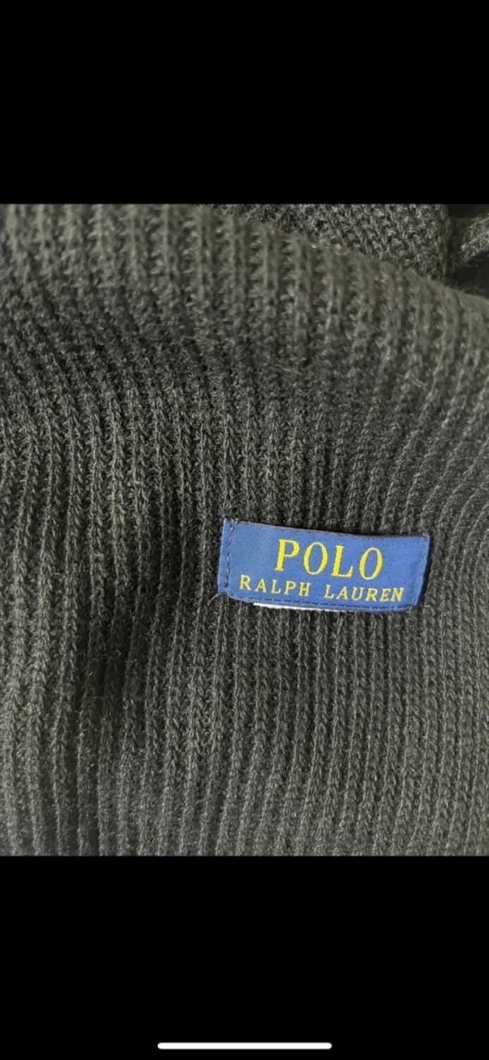 폴로랄프로렌 폴로베어 자수 니트 목도리 블랙 상품이미지2