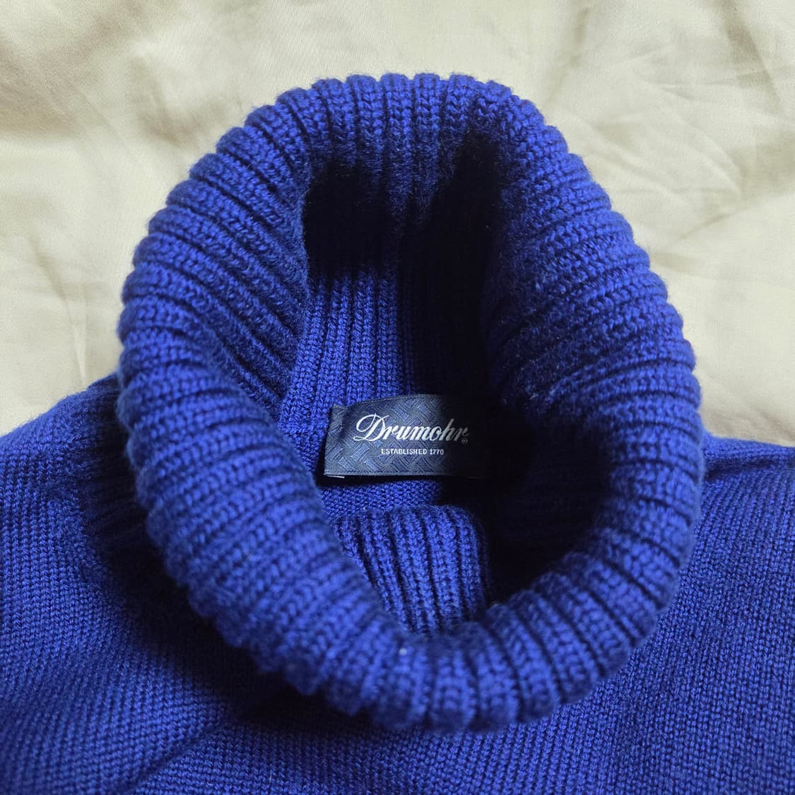 [46] 드루모어 메리노 롤넥 니트 블루 / 터틀넥 랜덤워크 상품이미지4