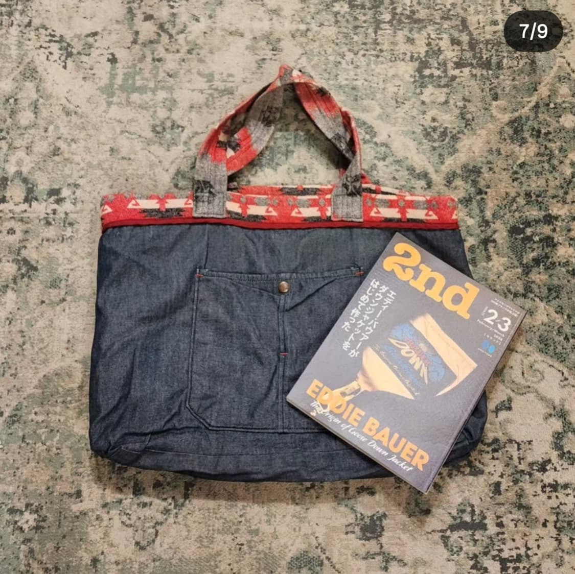 BLUE BLUE 리버시블 나바호 인디고 토트백 상품이미지7