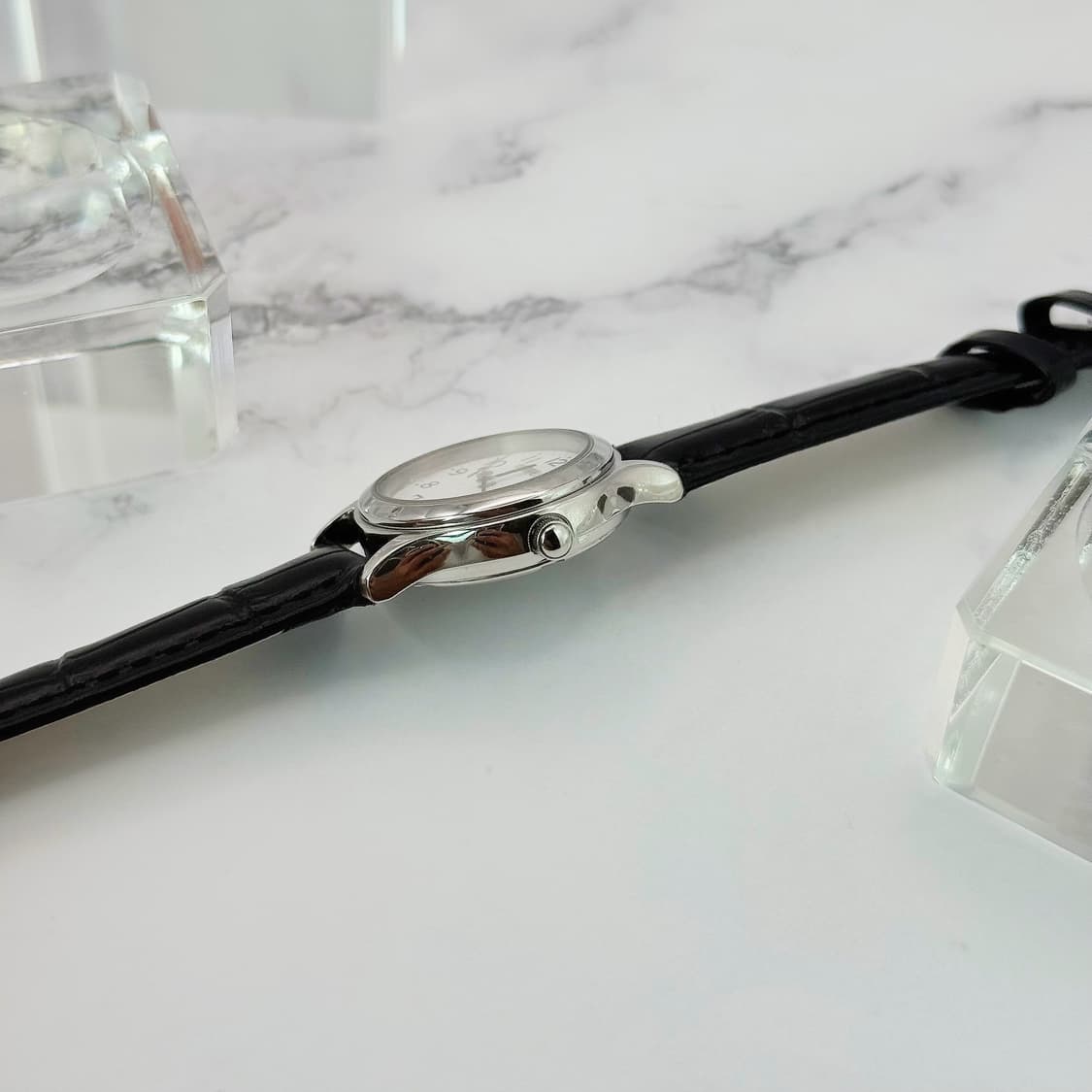 90s00s 빈티지 세이코 클래식 데이트 화이트 아라비아 워치 상품이미지7