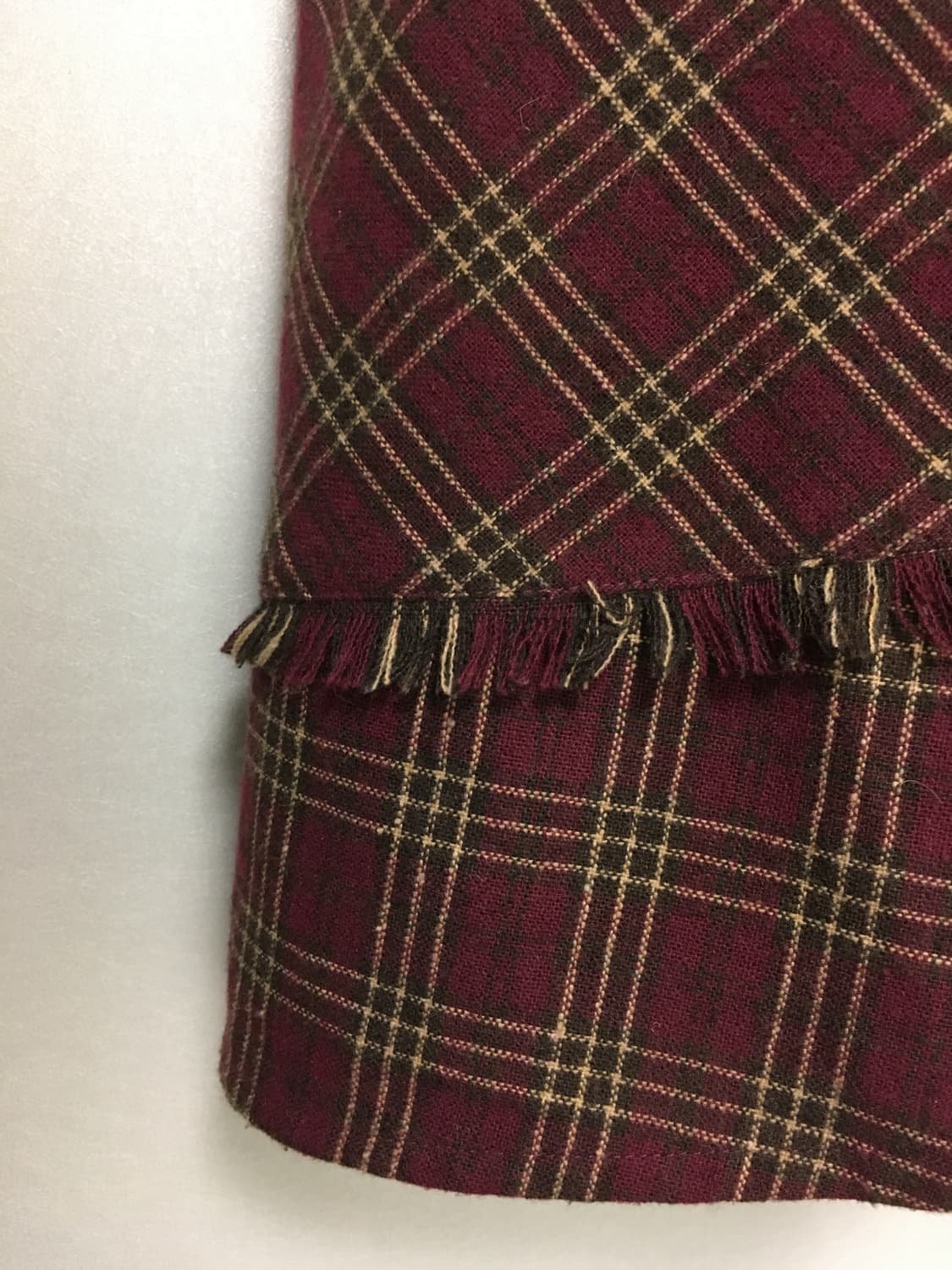 일본빈티지 체크 플레어 프린지 겨울 롱치마 스커트 하구미 모리걸 상품이미지4