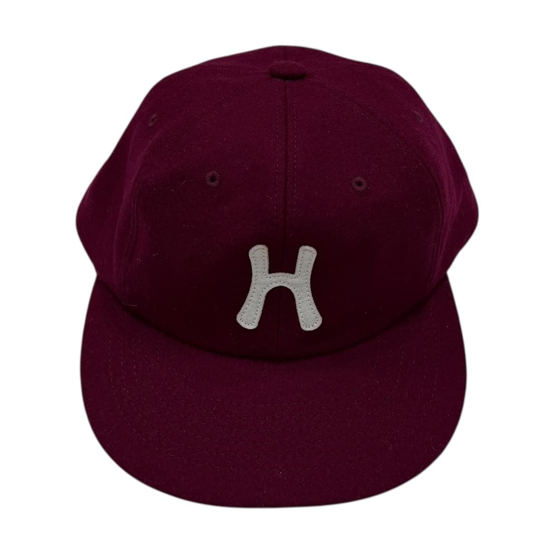 헬로선라이즈 H로고 울 릴렉스 6패널 캡 모자 버건디 레드 상품이미지1