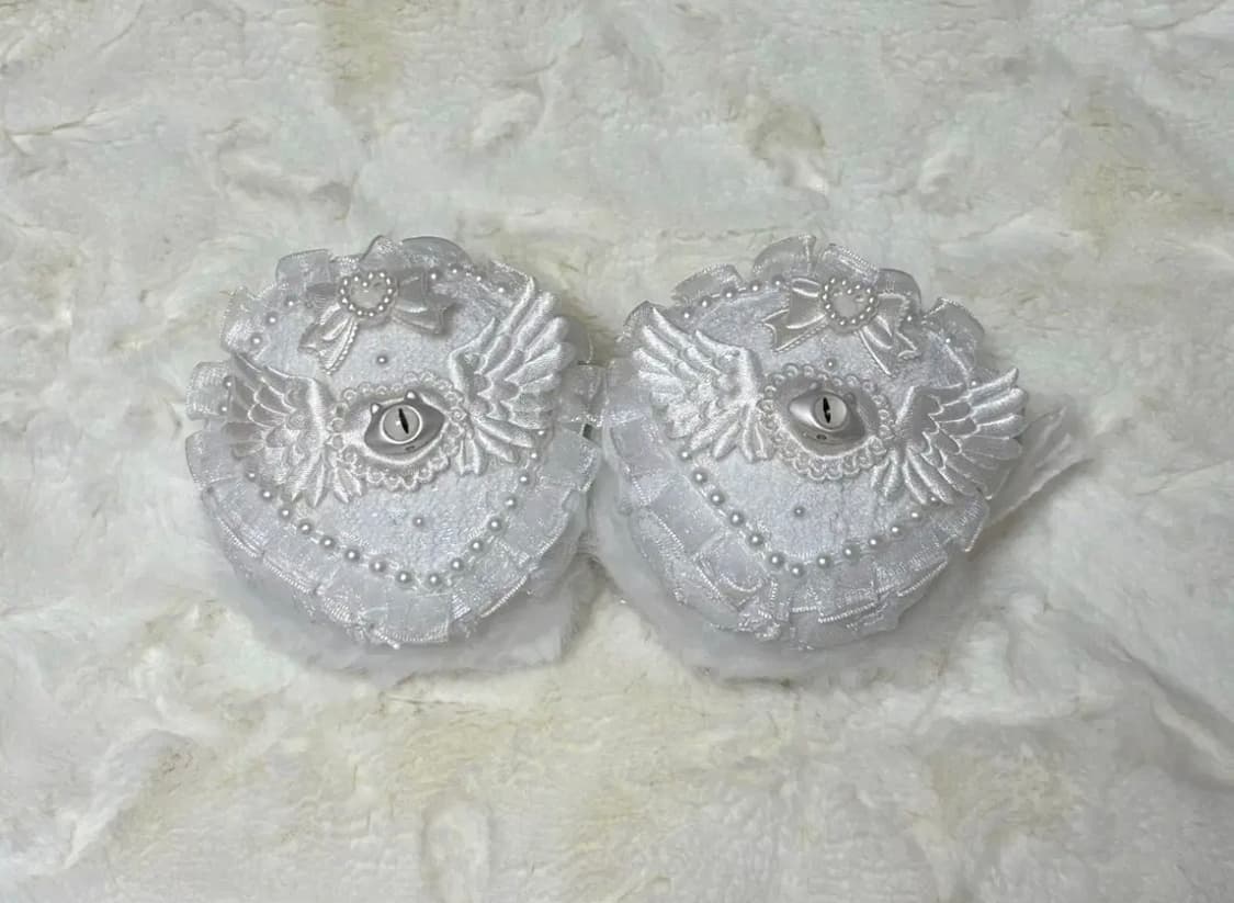 헤어만두 천사 레이스 프릴 헤어만두 로리타 상품이미지1