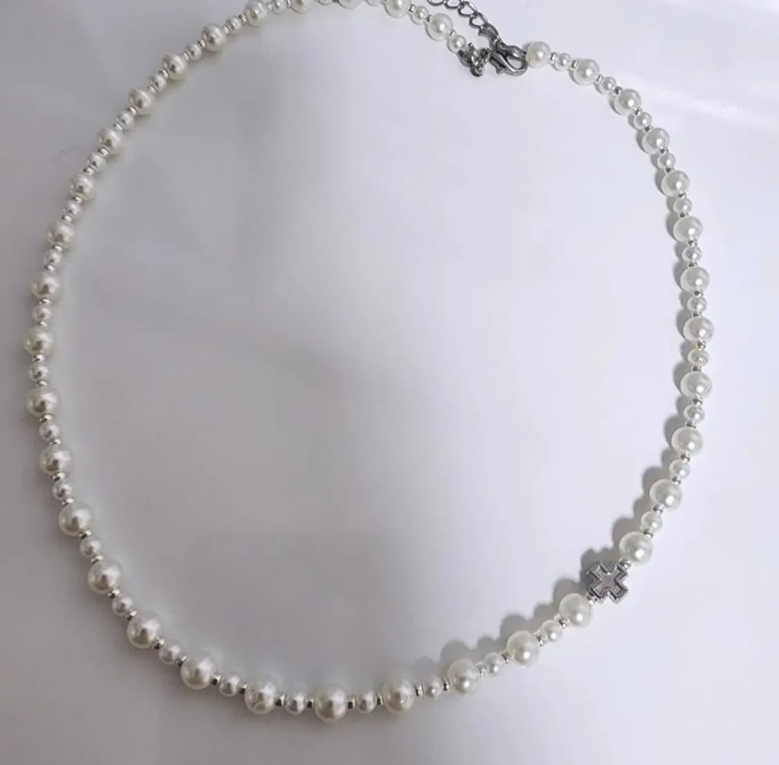 진주 십자가 비즈 목걸이🤍 상품이미지5