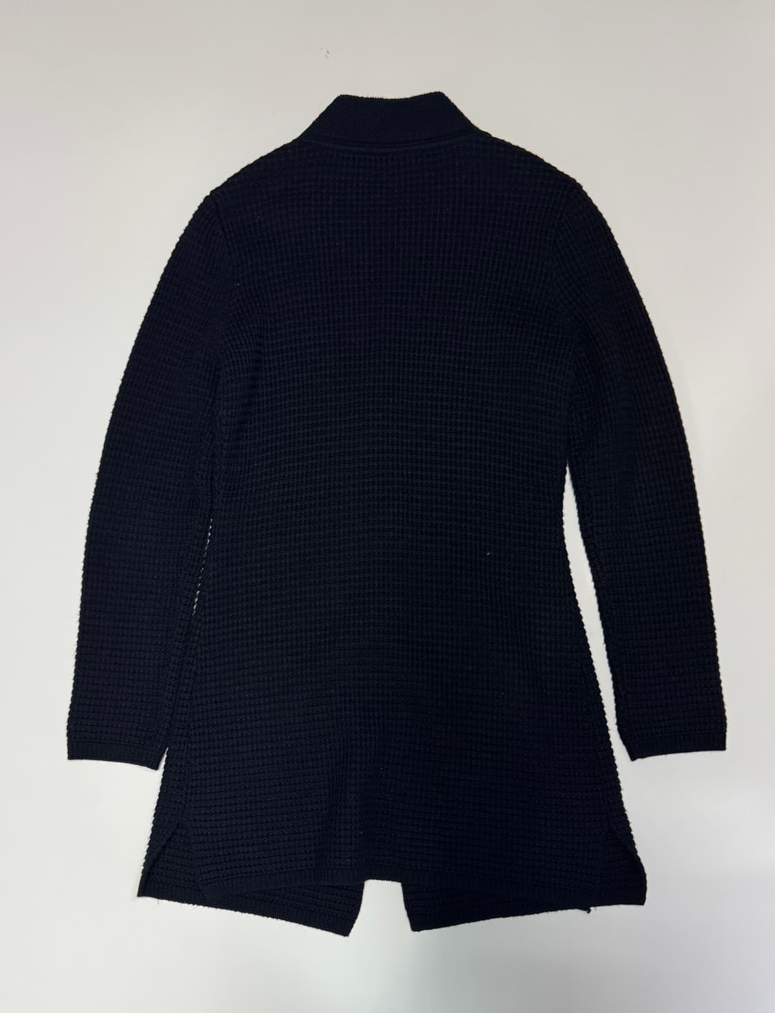 여성 헨리코튼 골프 블랙 와플 롱 가디건 s 상품이미지2