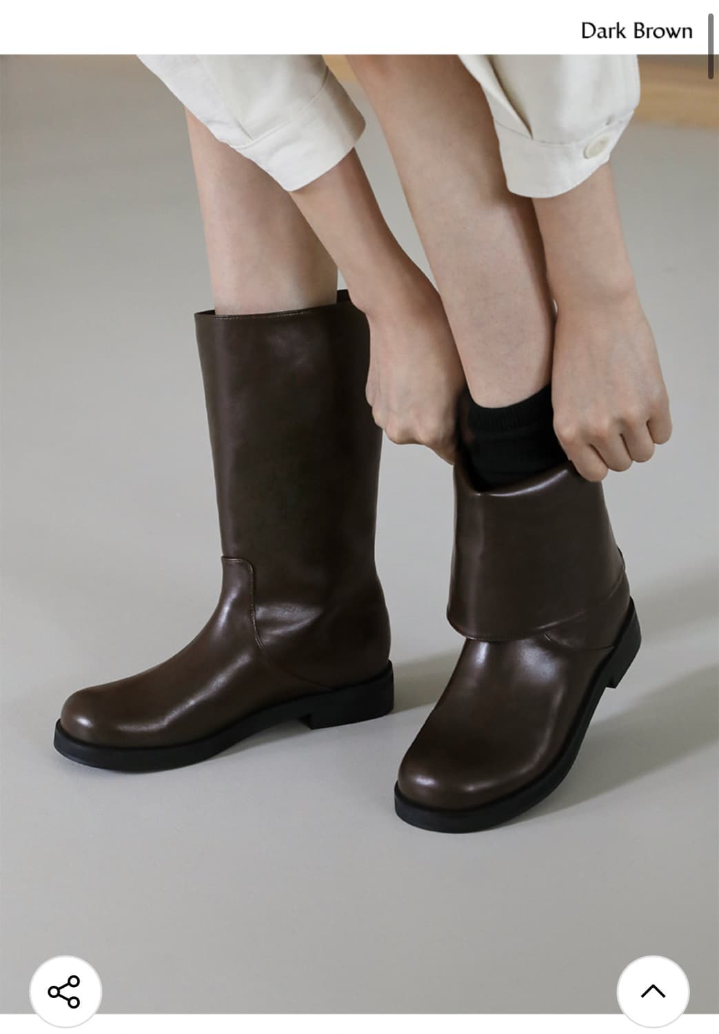 사뿐 제니퍼 라운드 미들부츠 다크브라운 245 상품이미지2