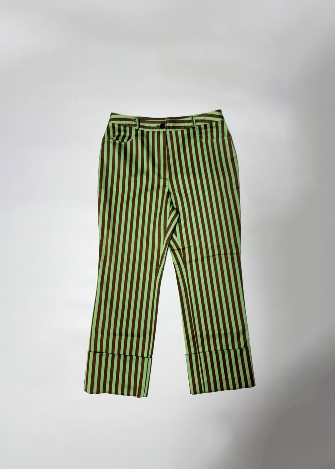 VTG 빈티지 그린 스트라이프 크롭 팬츠 상품이미지5