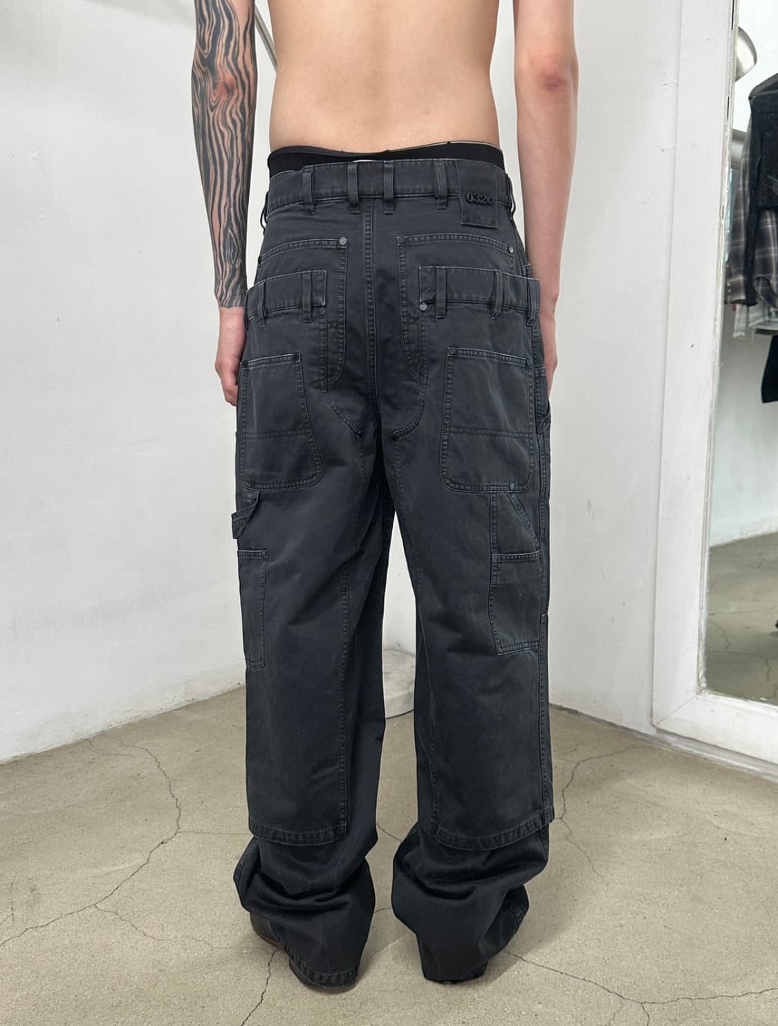 S)032C 더블 시프트 카펜터 와이드 팬츠 상품이미지3