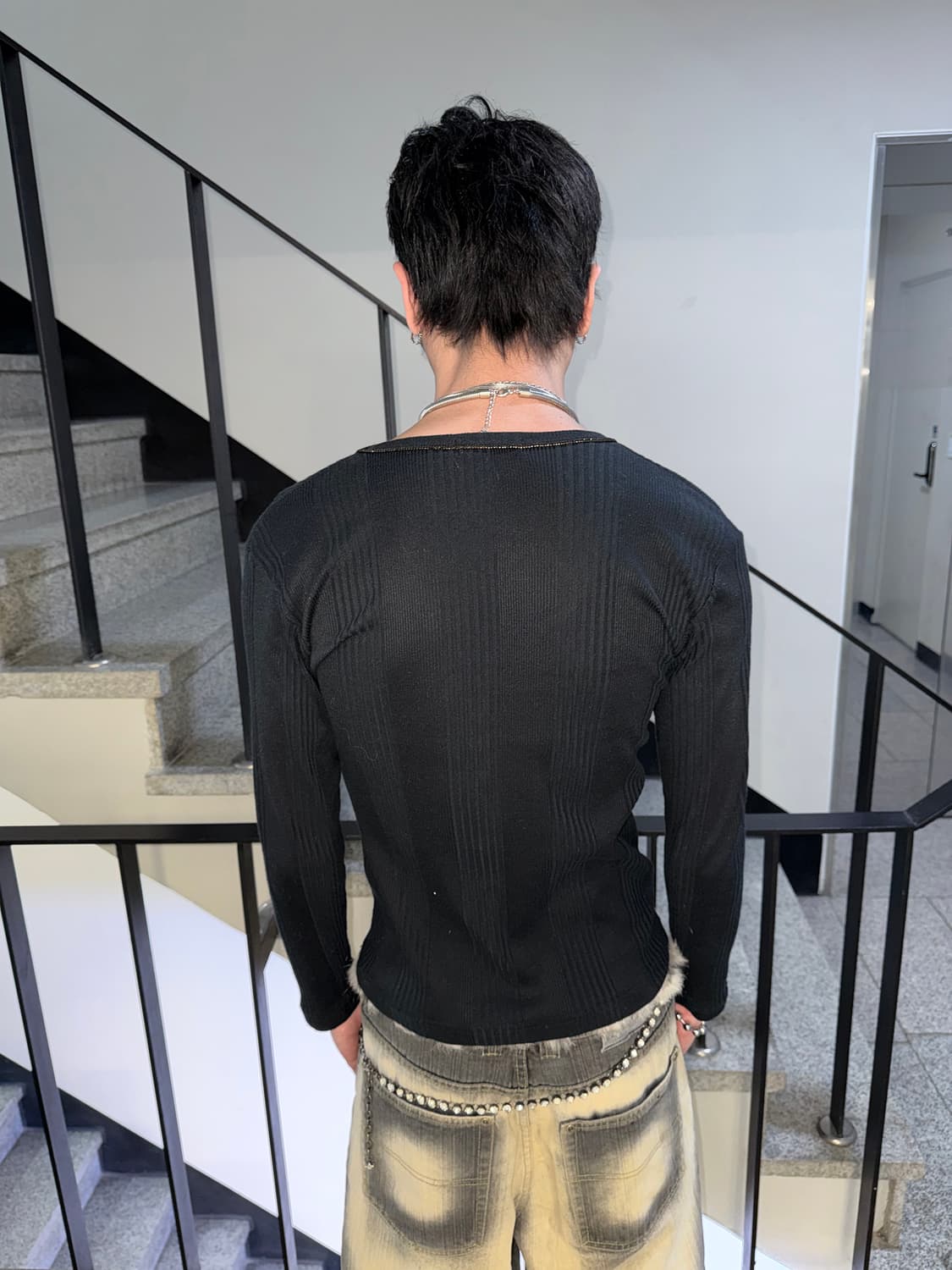 gold stitch rib top 상품이미지4