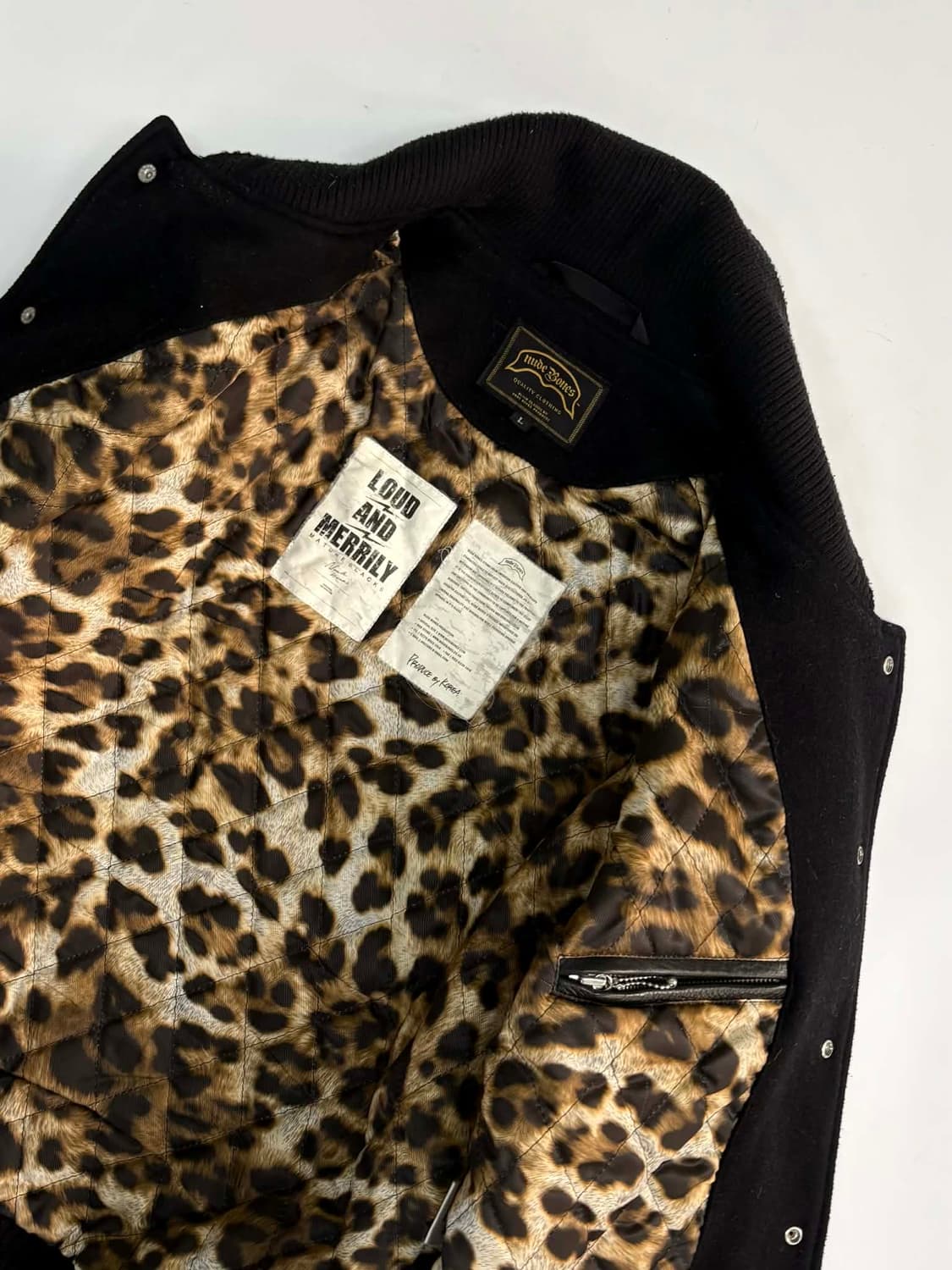 [L] 누드본즈 가죽 바시티 자켓 상품이미지8