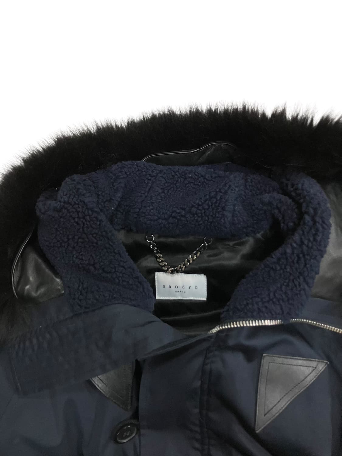 산드로 퍼 후드 숏 패딩 점퍼 52호 상품이미지4