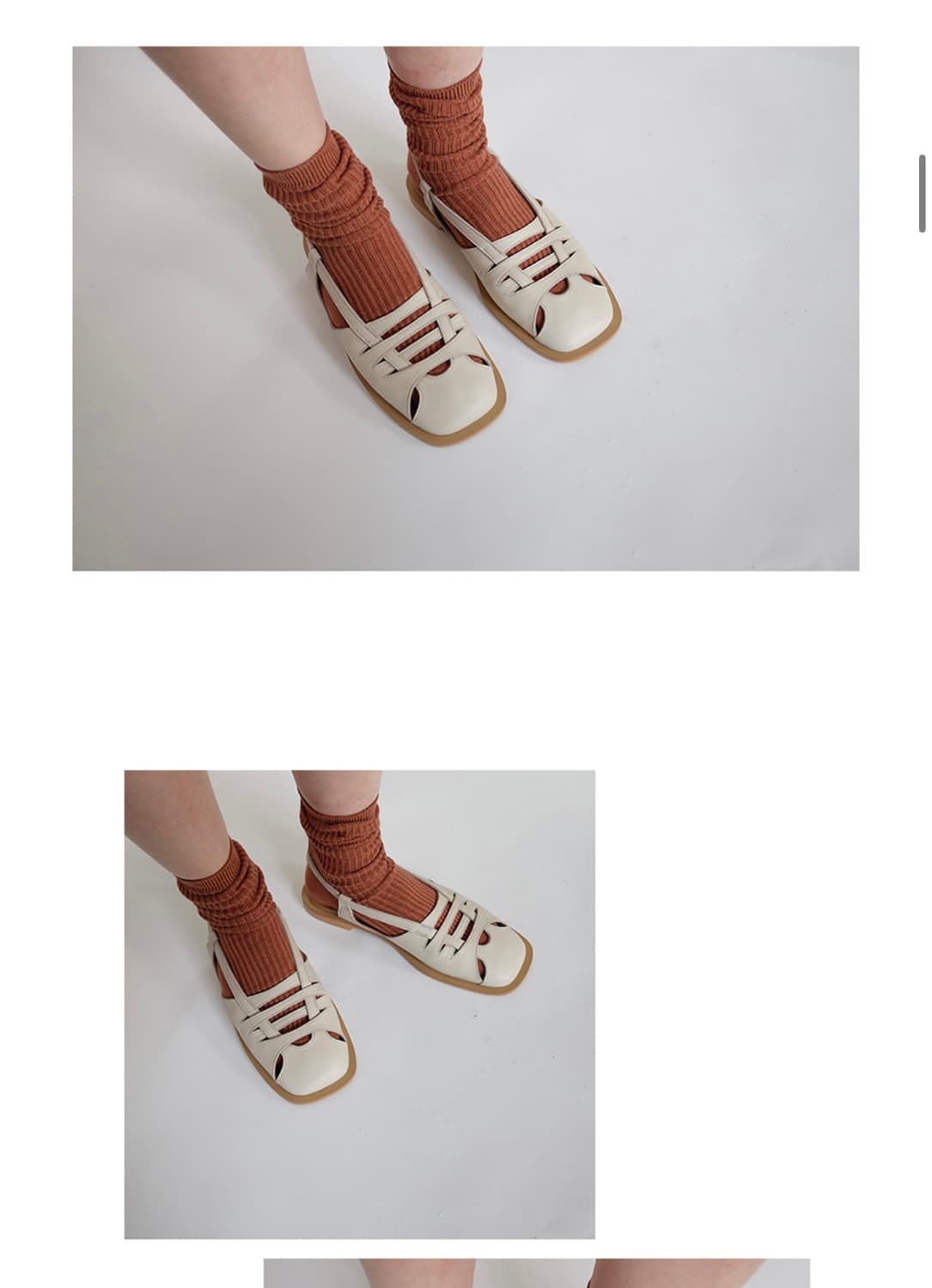 (새상품) 몰핀 수제화 소가죽 아이보리 240 상품이미지4