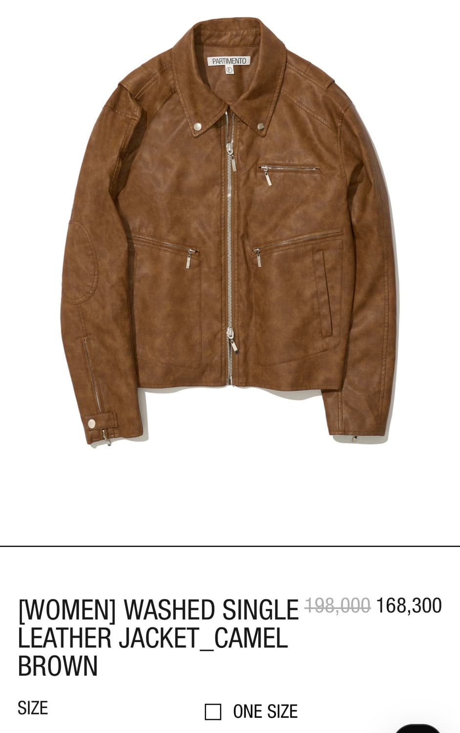 파르티멘토 여성 워시드 싱글 레더 자켓 상품이미지5