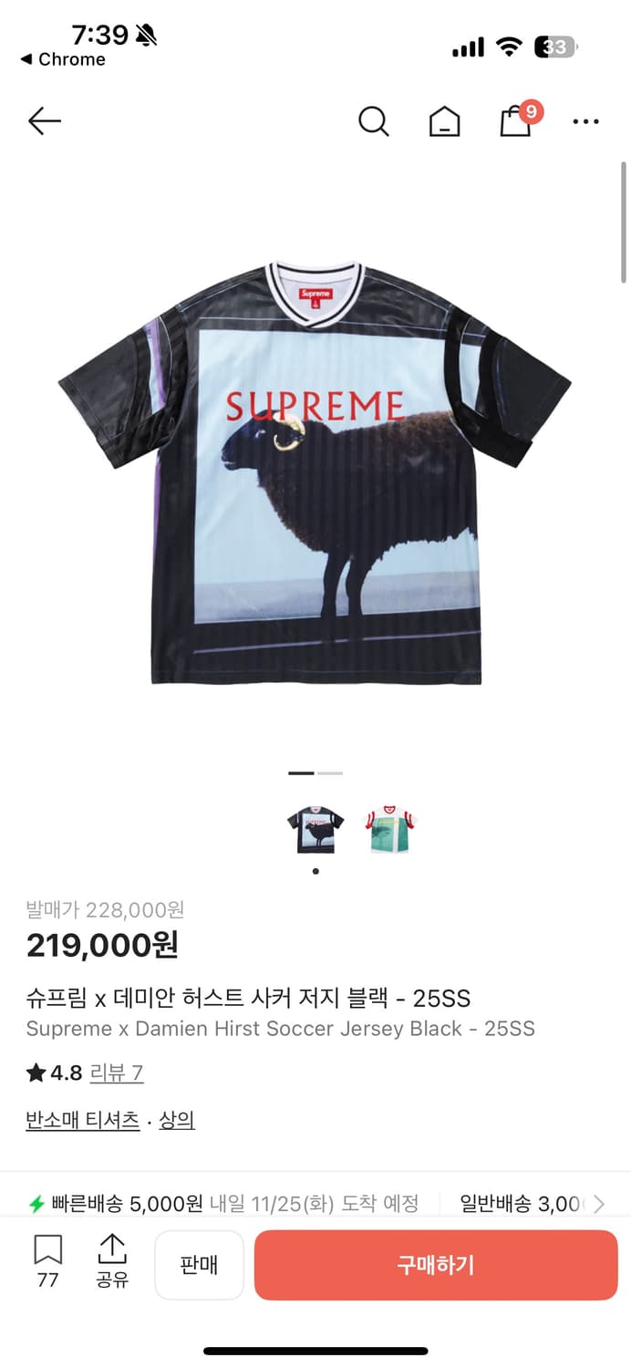 Supreme x Damien Hirst 25/ss 슈프림 사커 저지 상품이미지4