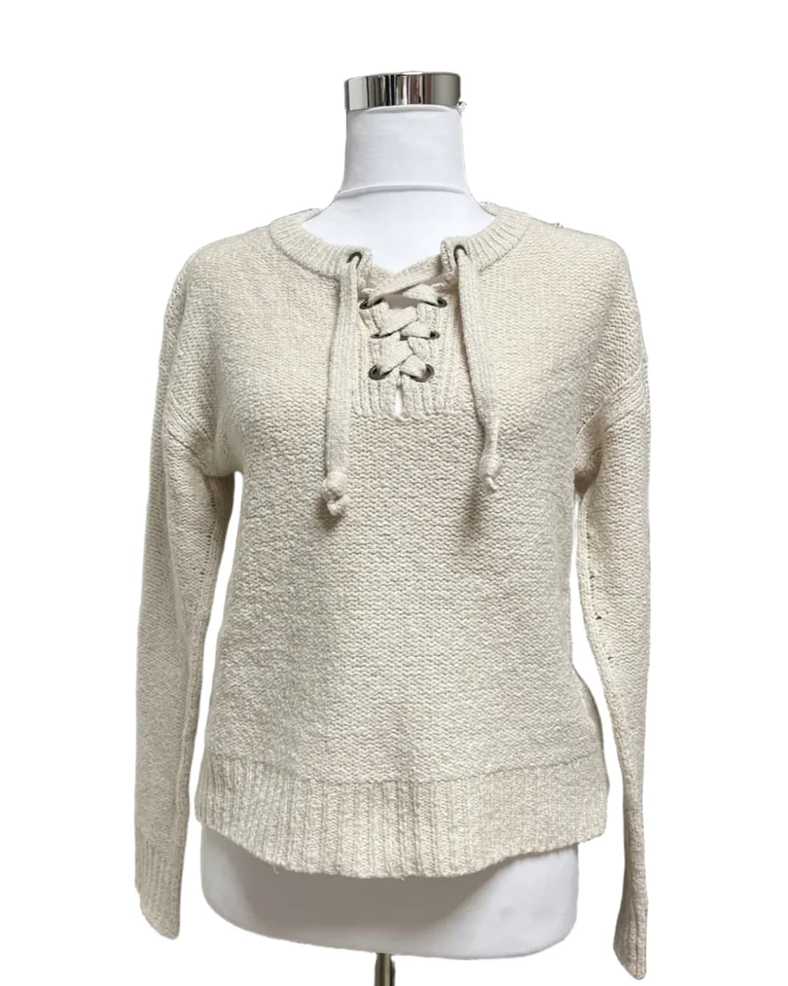 Ivory lace up knit 상품이미지4