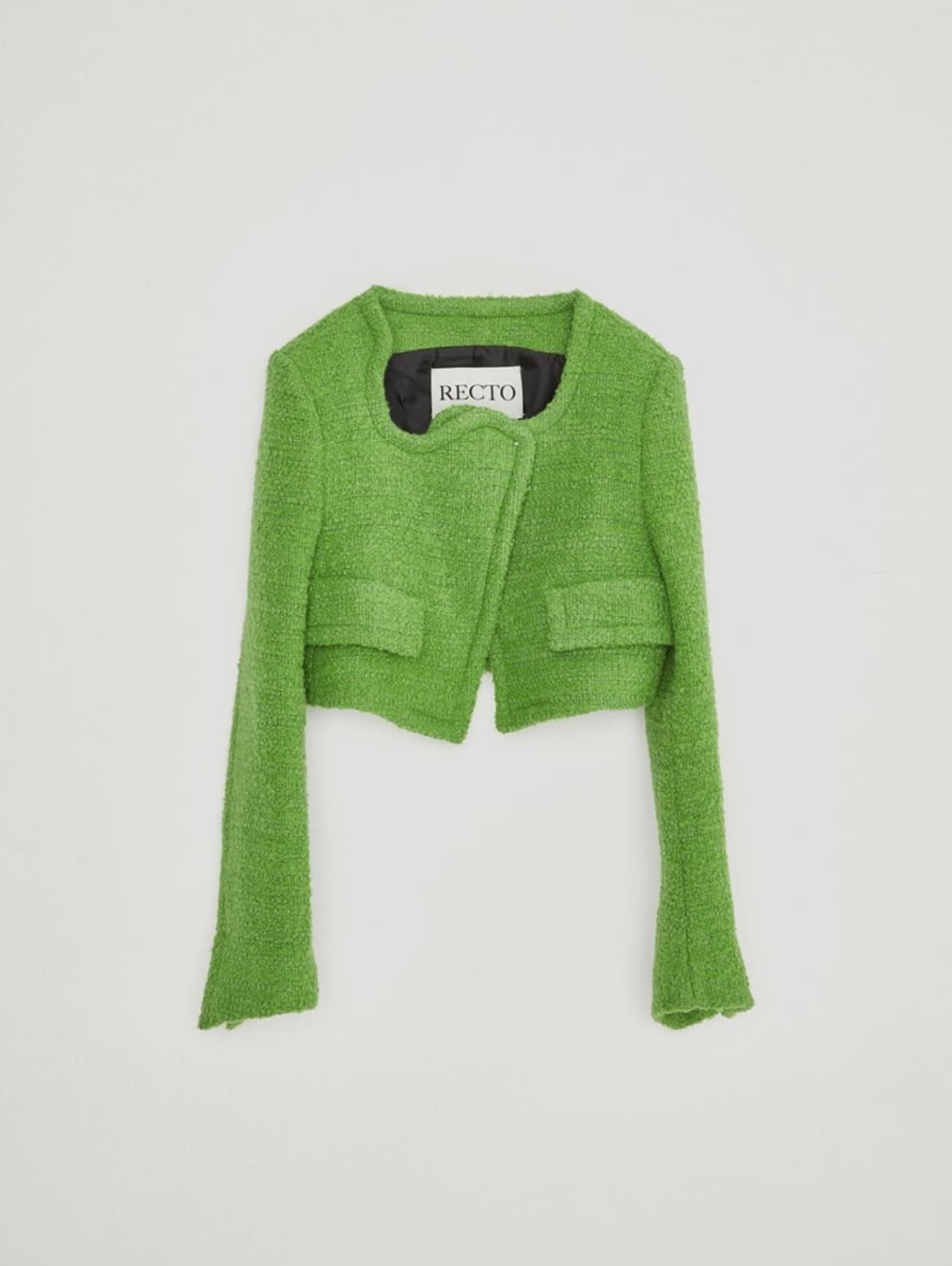 택O) [s] 렉토 홀리데이 부클 커브드 넥 크롭 자켓 상품이미지1