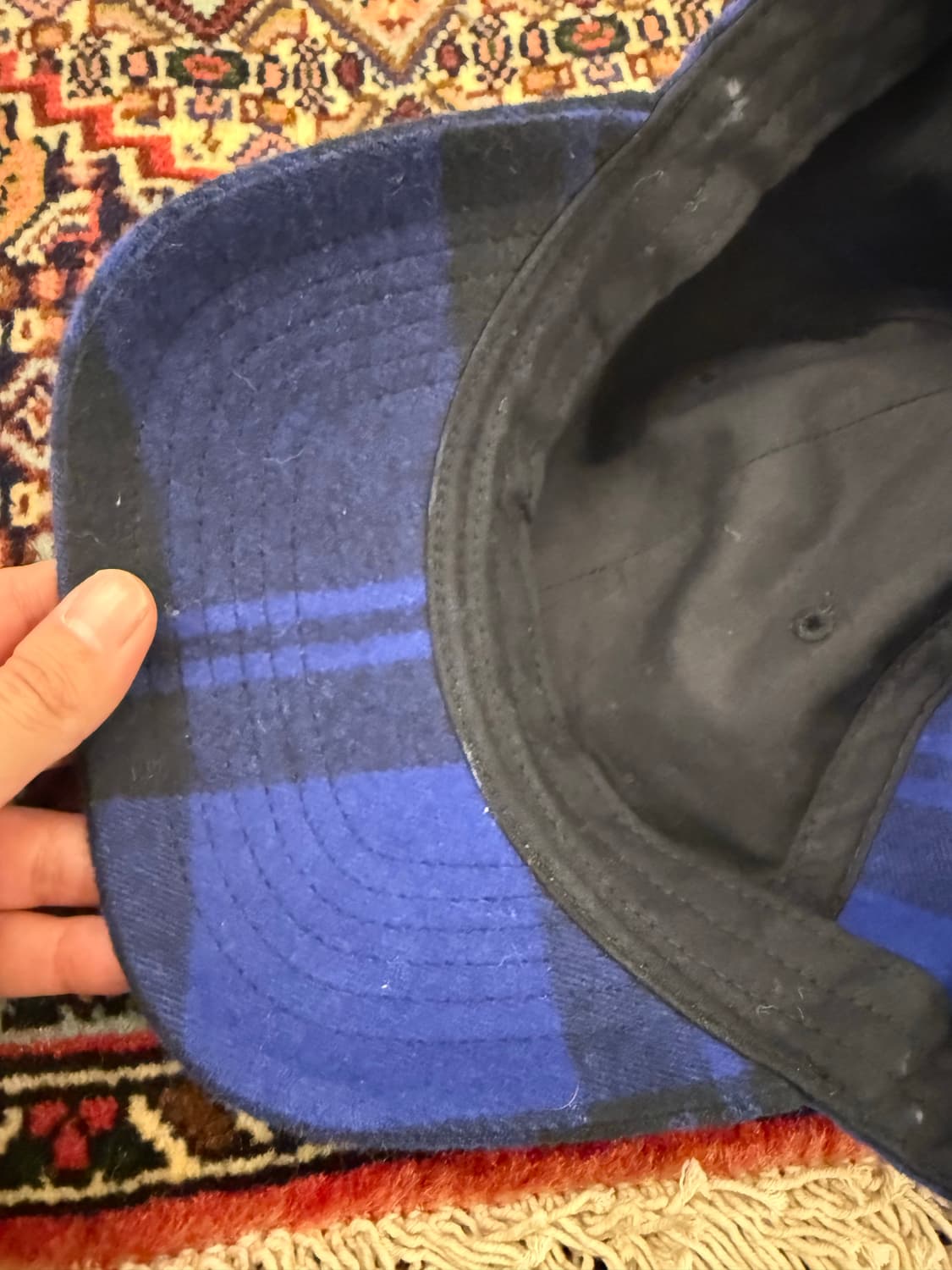 MLB 울 체크 볼캡 상품이미지3